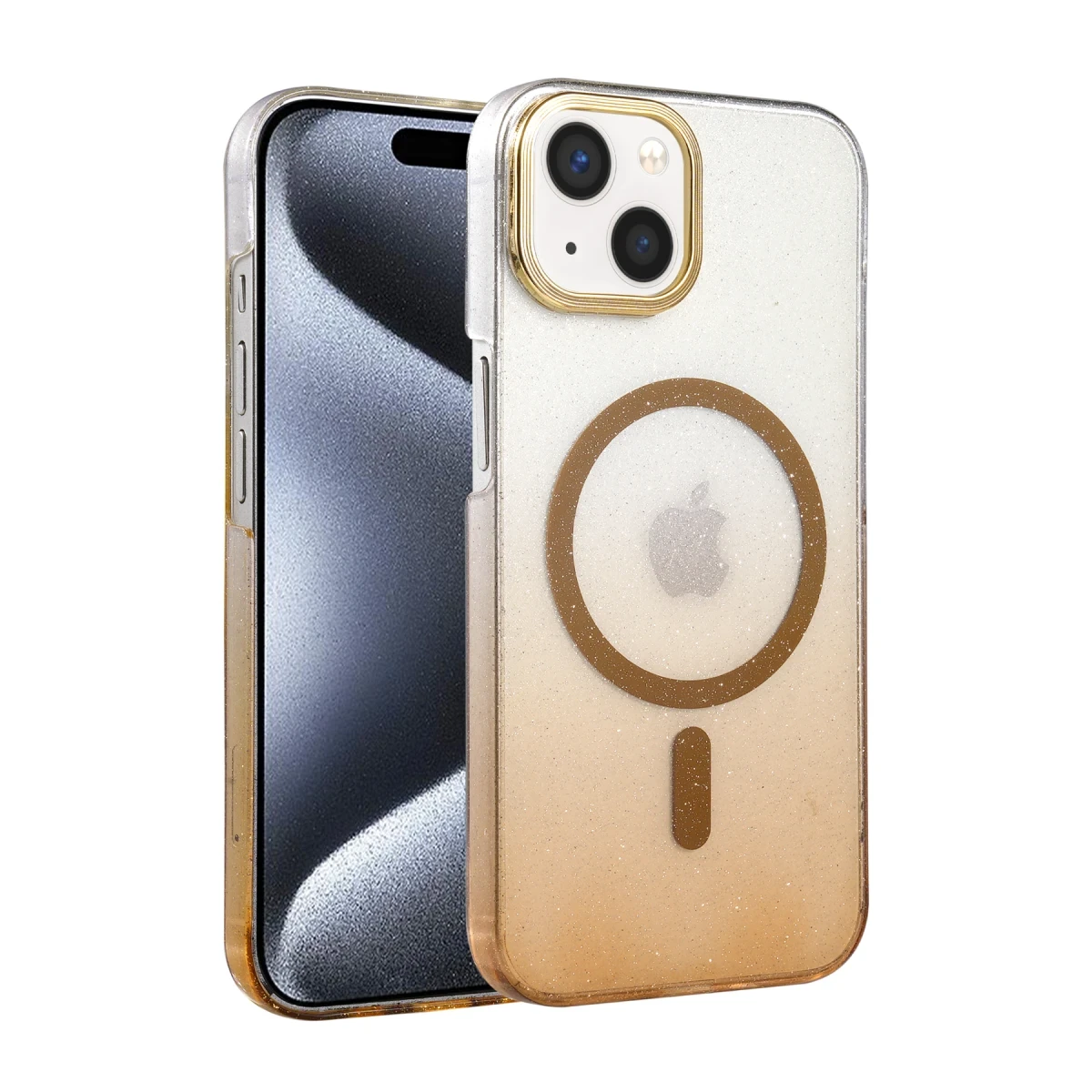 Newface Apple iPhone 15 Glossy Magsafe Kapak - Çöl Titanyum