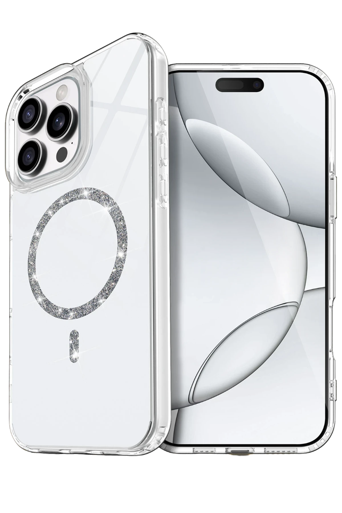 Newface Apple iPhone 16 Pro Live Diamond Magsafe Kapak - Şeffaf