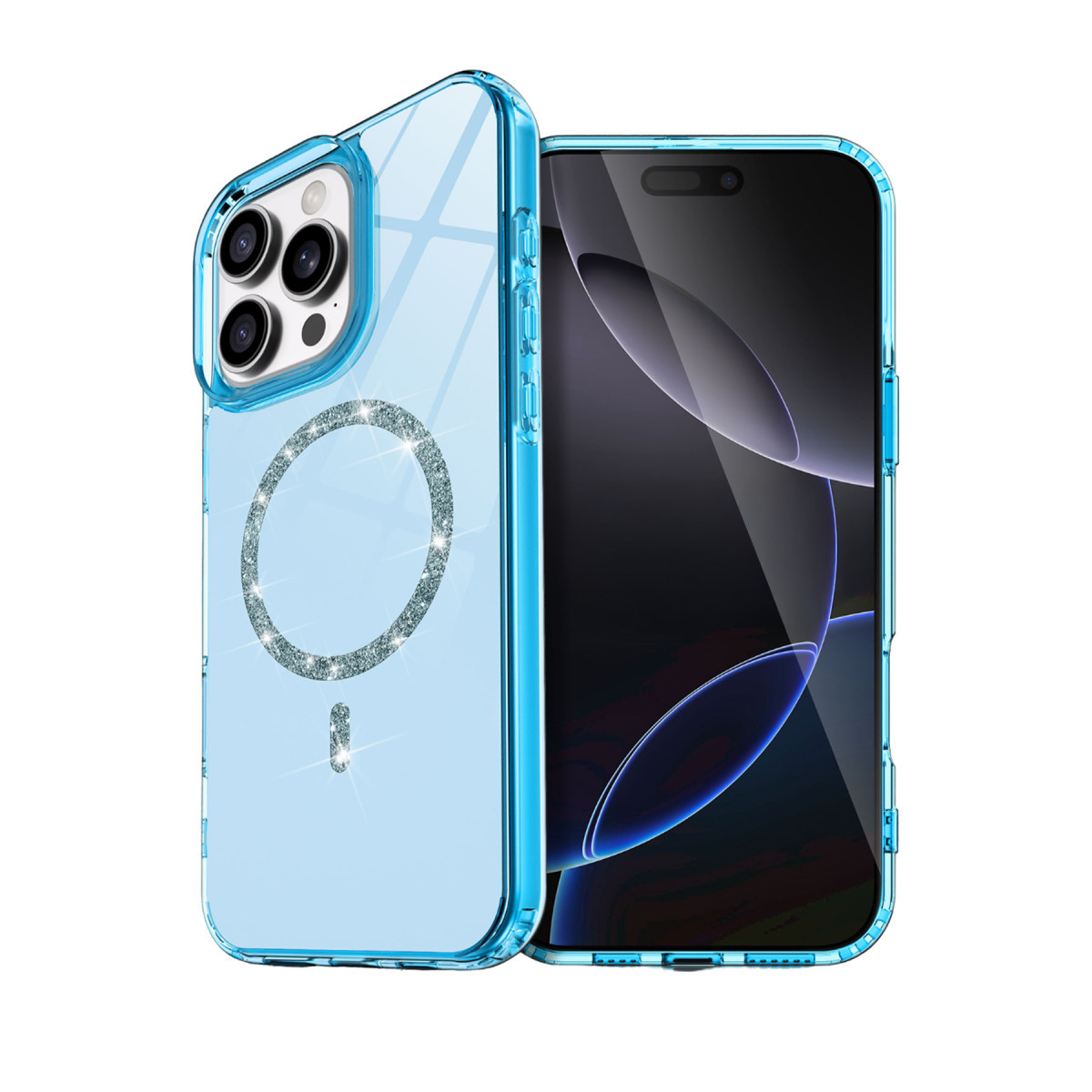 Newface Apple iPhone 16 Pro Live Diamond Magsafe Kapak - Mavi — görsel 11