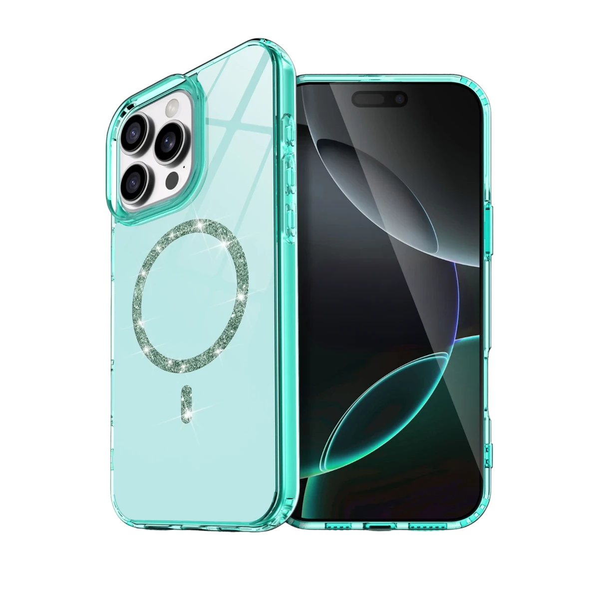 Newface Apple iPhone 14 Pro Max Live Diamond Magsafe Kapak - Yeşil