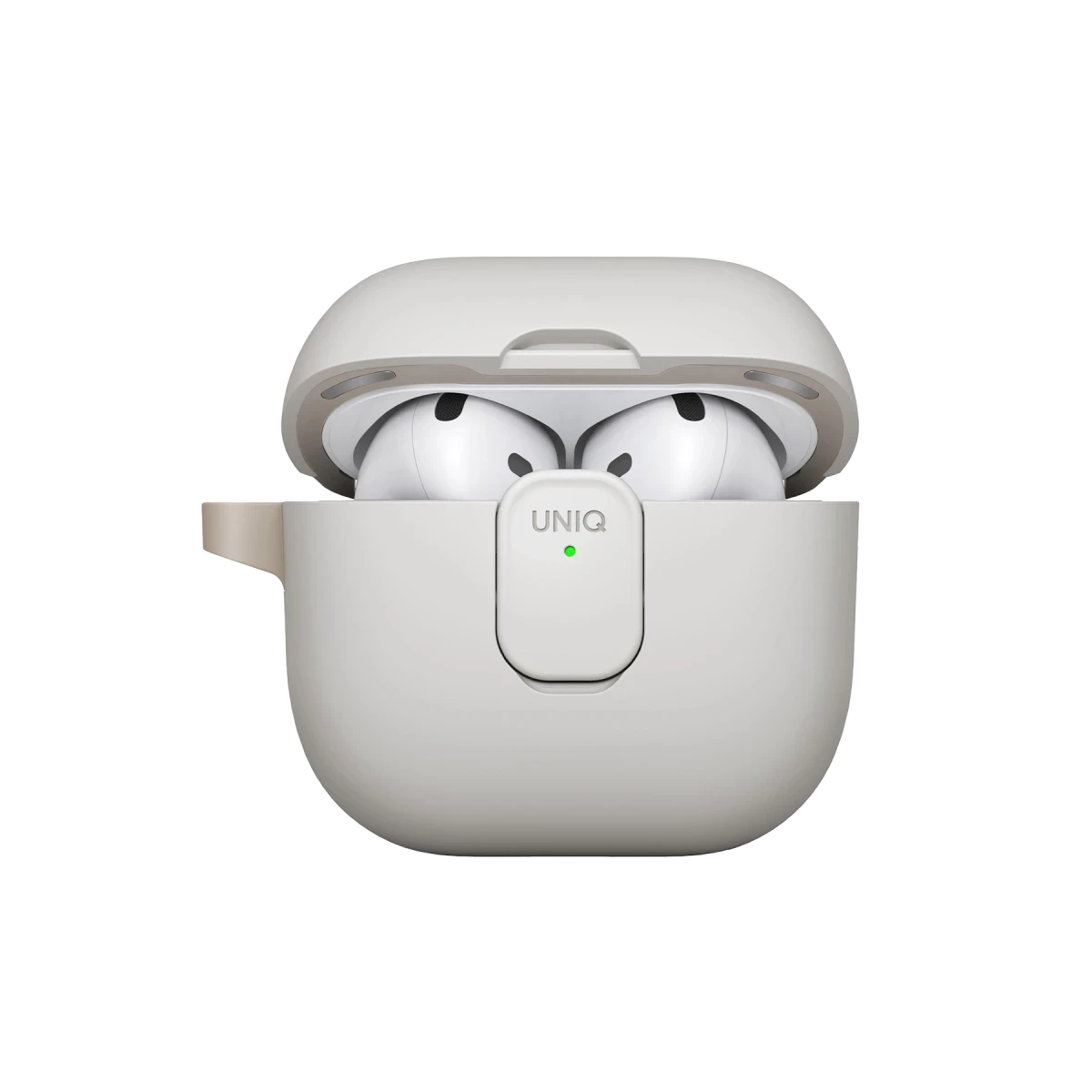 Uniq Apple Airpods 4 (4.nesil) Clyde Kilitli Kılıf - Gri