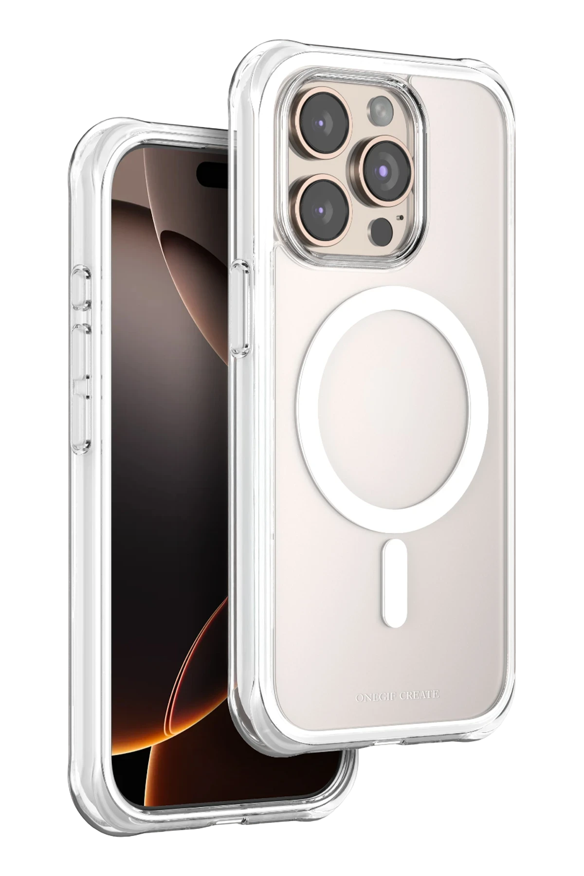 Onegif Apple iPhone 15 Pro Max Hulk Magsafe Kapak - Beyaz