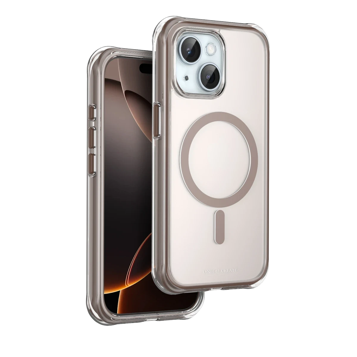 Onegif Apple iPhone 15 Hulk Magsafe Kapak - Çöl Titanyum