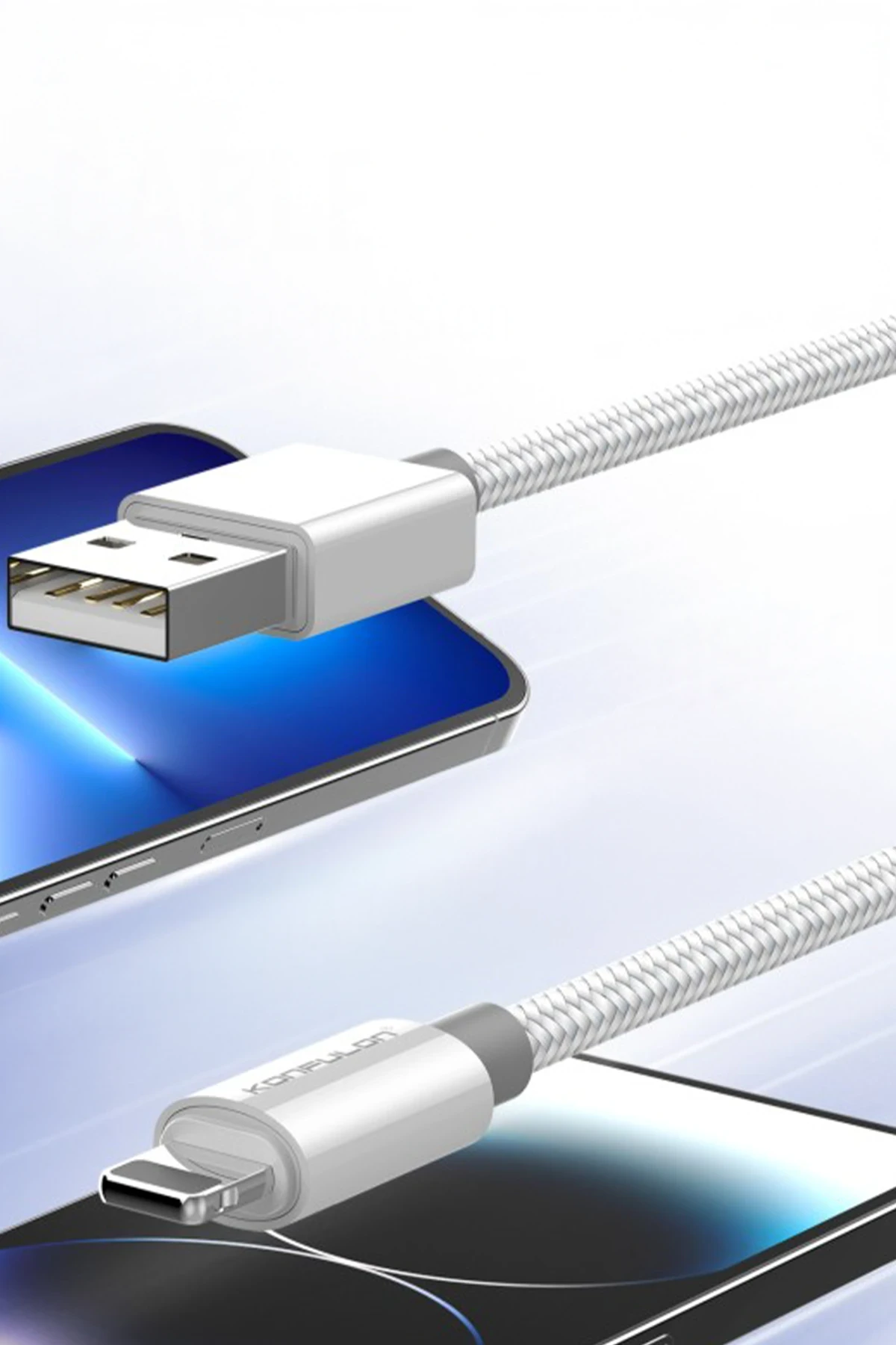 Konfulon DC79 1M 3A USB to Lightning Hızlı Şarj Kablo - Beyaz — görsel 3