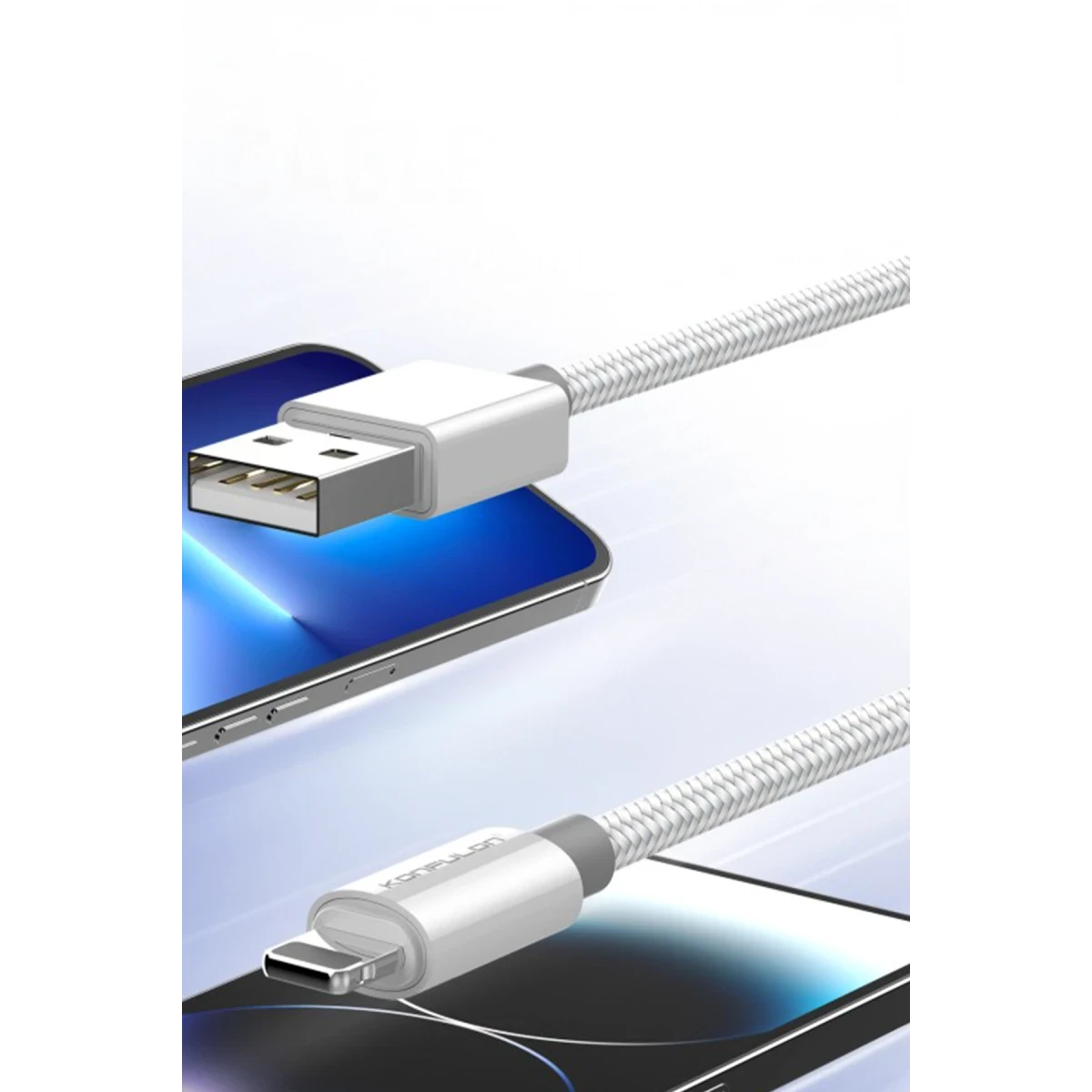 Konfulon DC79 1M 3A USB to Lightning Hızlı Şarj Kablo - Beyaz — görsel 8