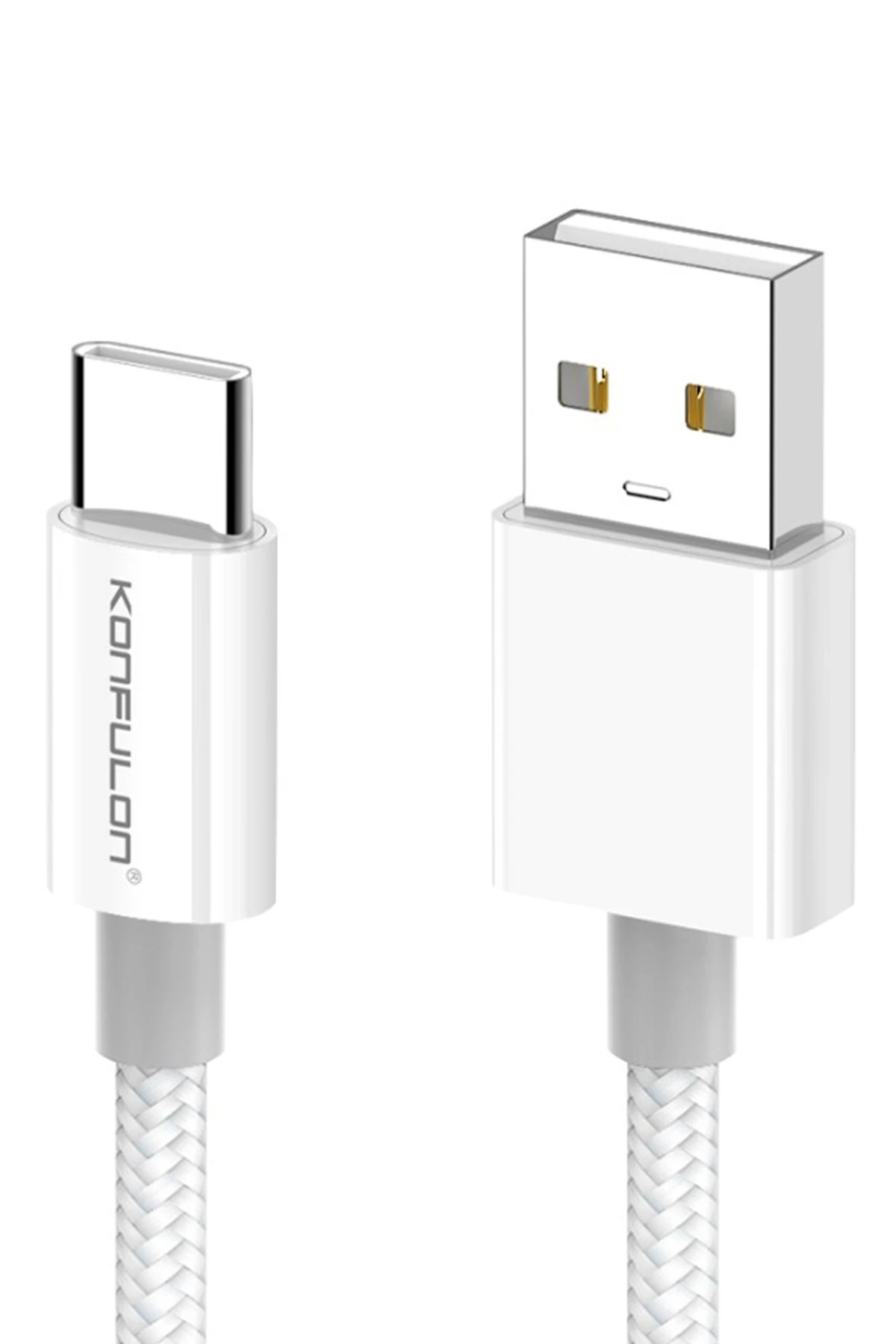 Konfulon DC80 1M 3A USB to Type-C Hızlı Şarj Kablo - Beyaz