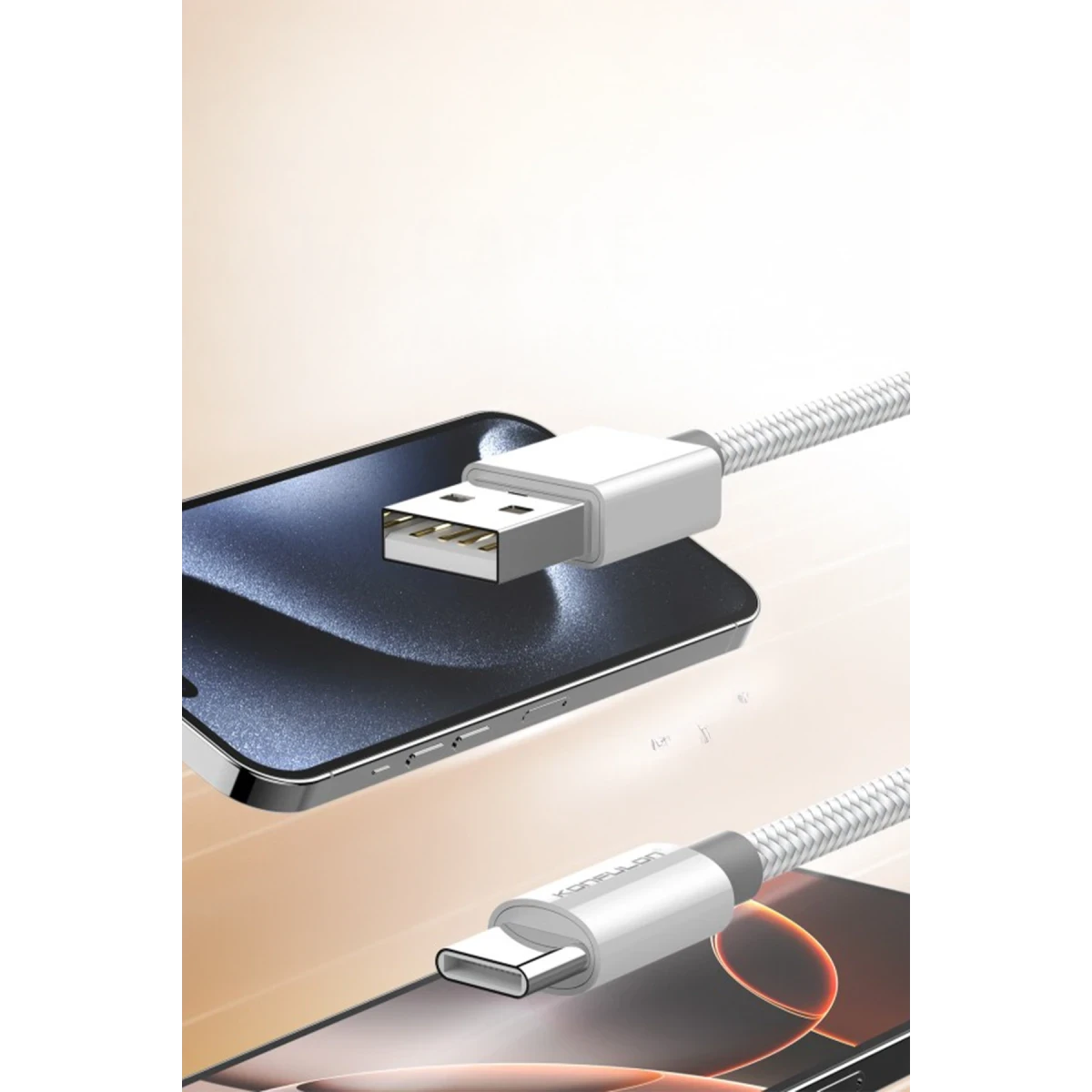 Konfulon DC80 1M 3A USB to Type-C Hızlı Şarj Kablo - Beyaz — görsel 6