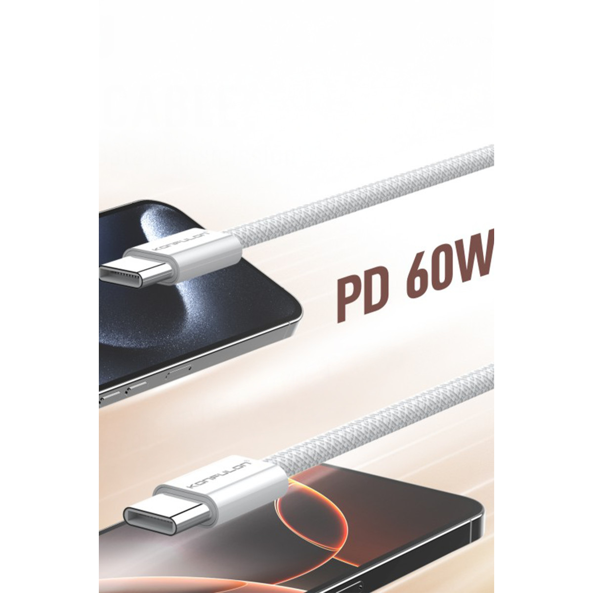Konfulon DC82 1M 60W Type-C to Type-C  PD Hızlı Şarj Kablo - Beyaz — görsel 12