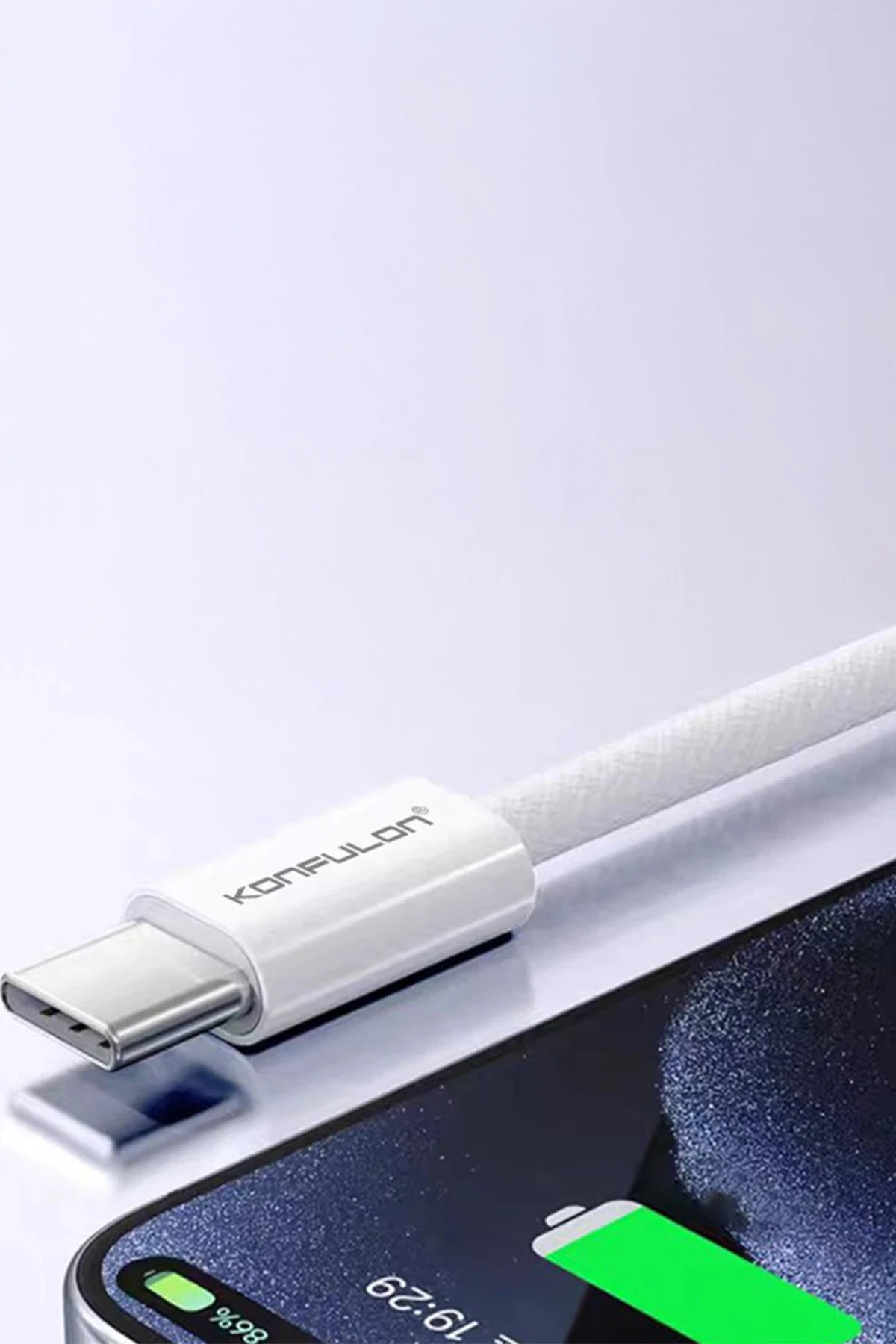 Konfulon DC82 1M 60W Type-C to Type-C  PD Hızlı Şarj Kablo - Beyaz — görsel 3