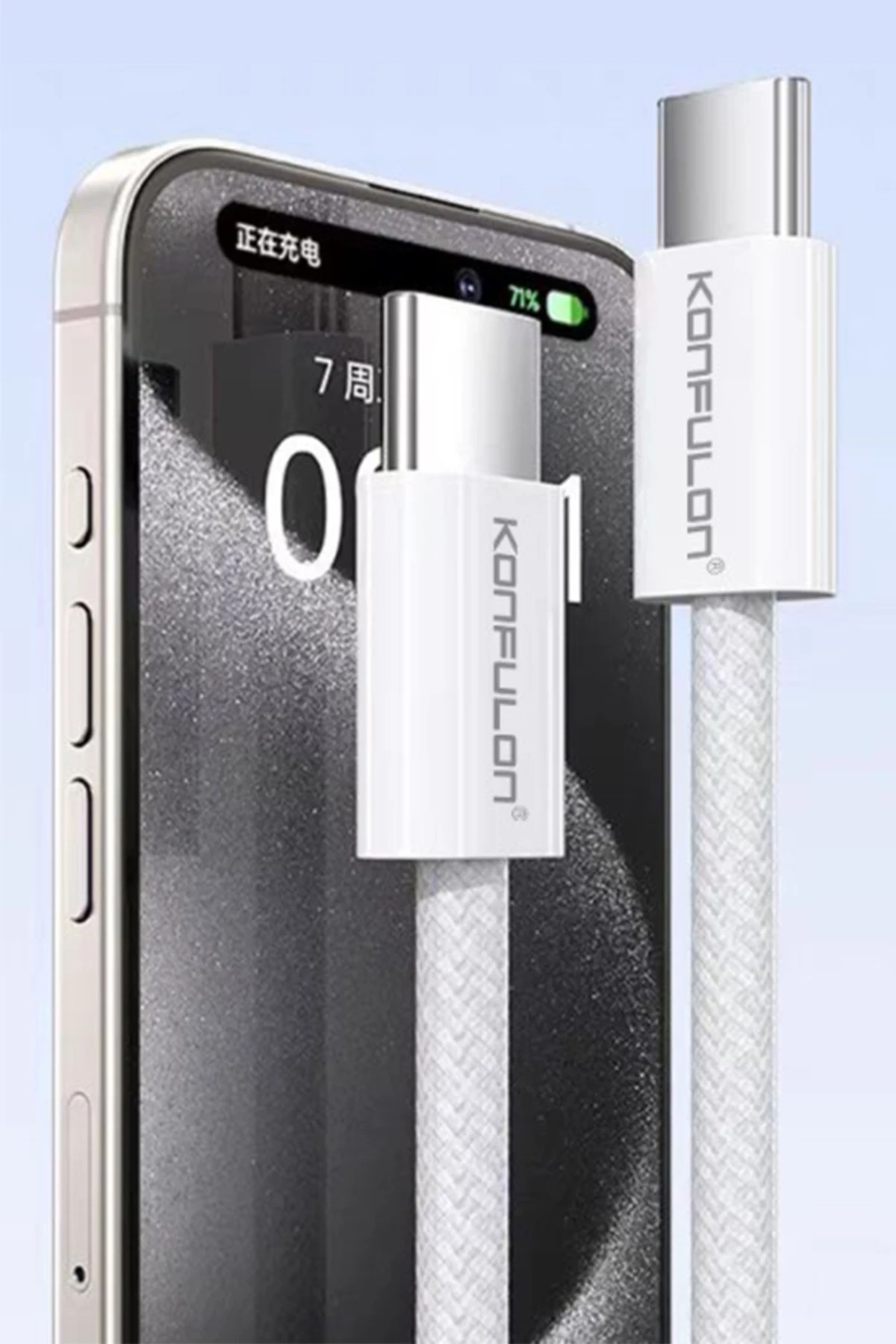 Konfulon DC82 1M 60W Type-C to Type-C  PD Hızlı Şarj Kablo - Beyaz — görsel 4