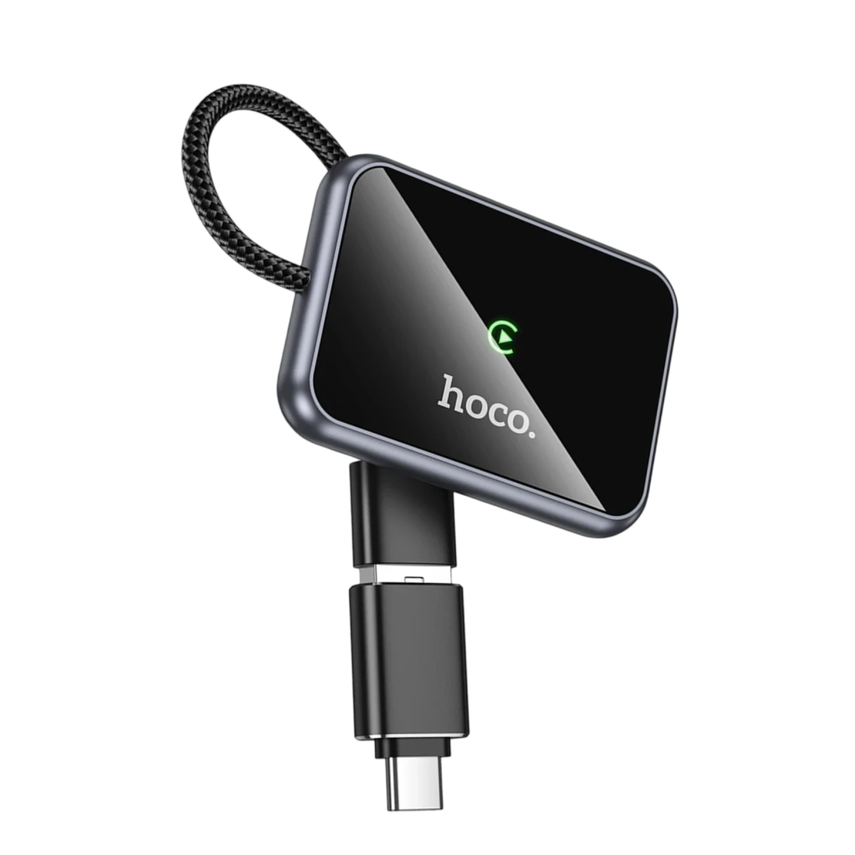 Hoco. HU1 Way 2in1 Type-C to USB Dönüştürücülü Kablosuz CarPlay Adaptör - Siyah