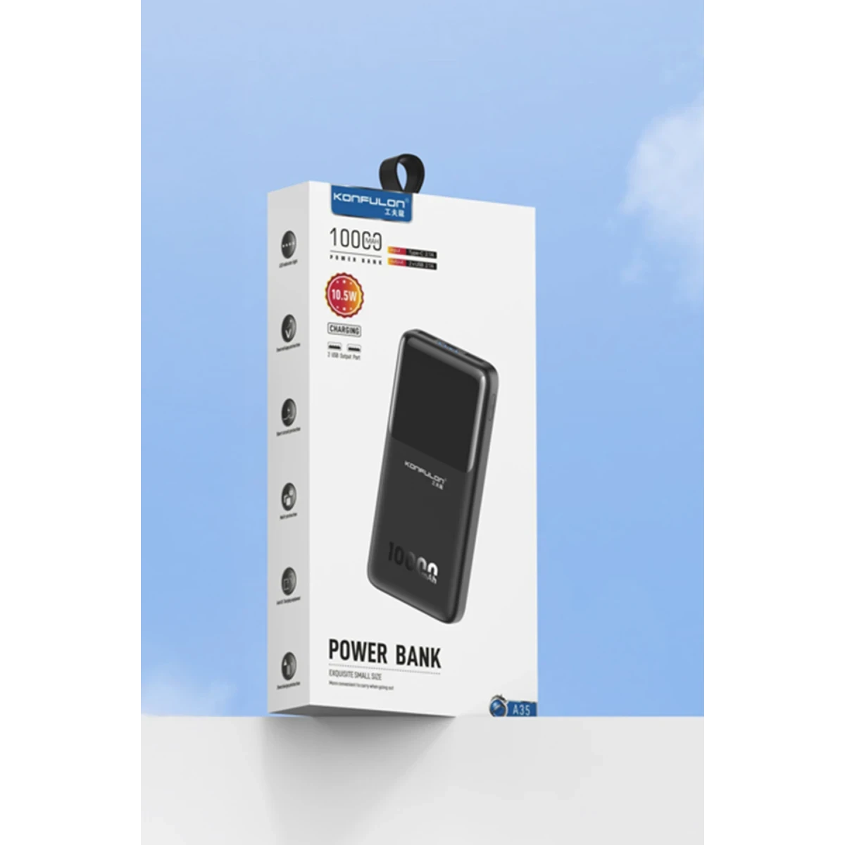 Konfulon A35 10.000 mAh 15W Mini Powerbank - Siyah — görsel 10