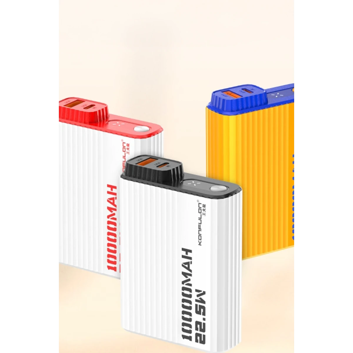 Konfulon A40Q 10.000 mAh PD 20W Mini Powerbank - Siyah-Beyaz — görsel 7