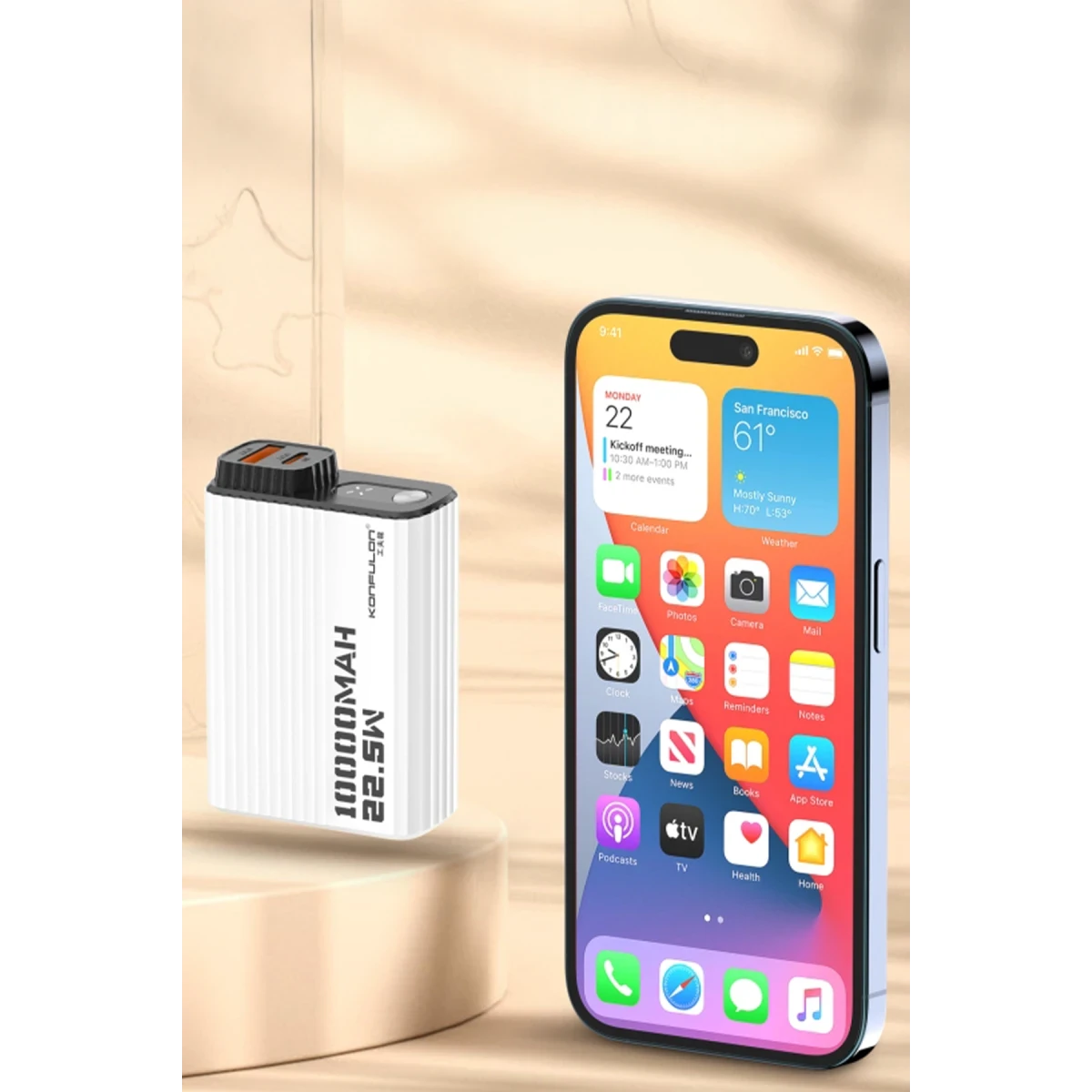 Konfulon A40Q 10.000 mAh PD 20W Mini Powerbank - Siyah-Beyaz — görsel 9