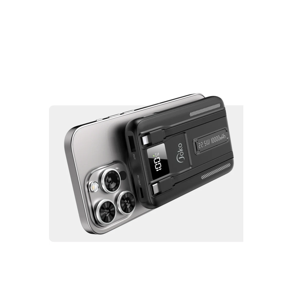 Joko J39 10.000 mAh 20W PD Dahili Kablolu Magsafe Powerbank - Siyah — görsel 9