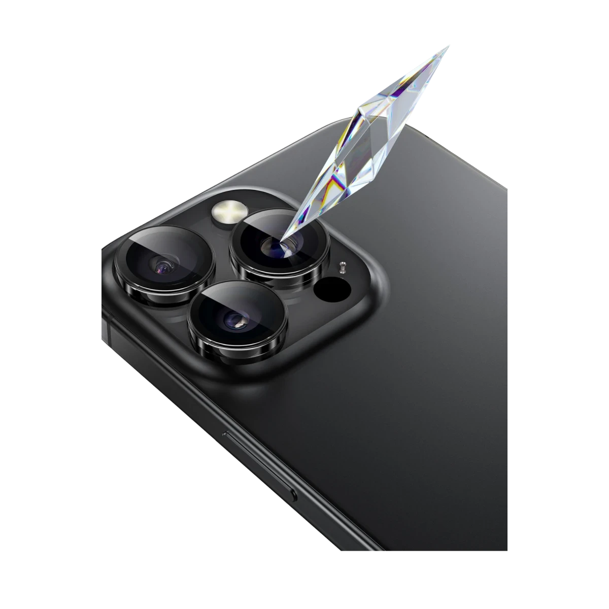 Keephone Apple iPhone 16 Pro Max Sapphire PVD Kamera Lens - Gümüş