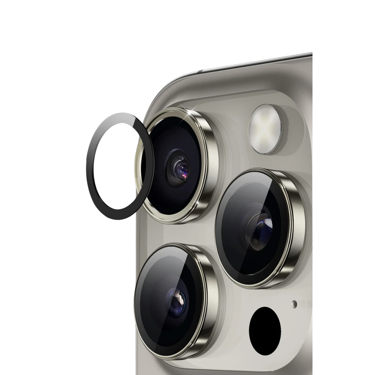 Keephone Apple iPhone 16 Pro Max Sapphire PVD Kamera Lens - Çöl Titanyum