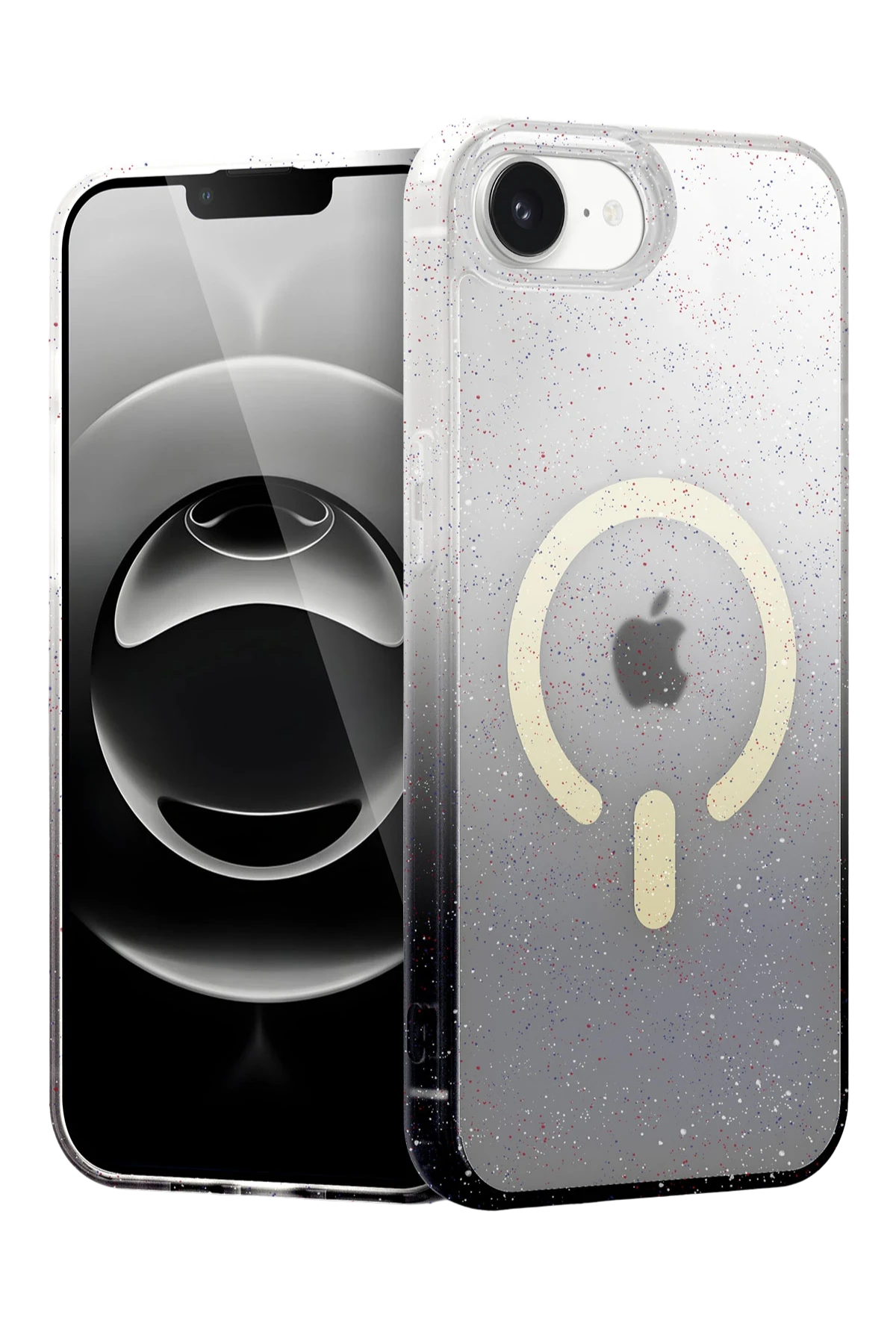 Newface Apple iPhone 16E Pummel Shiny Magsafe Kapak - Siyah