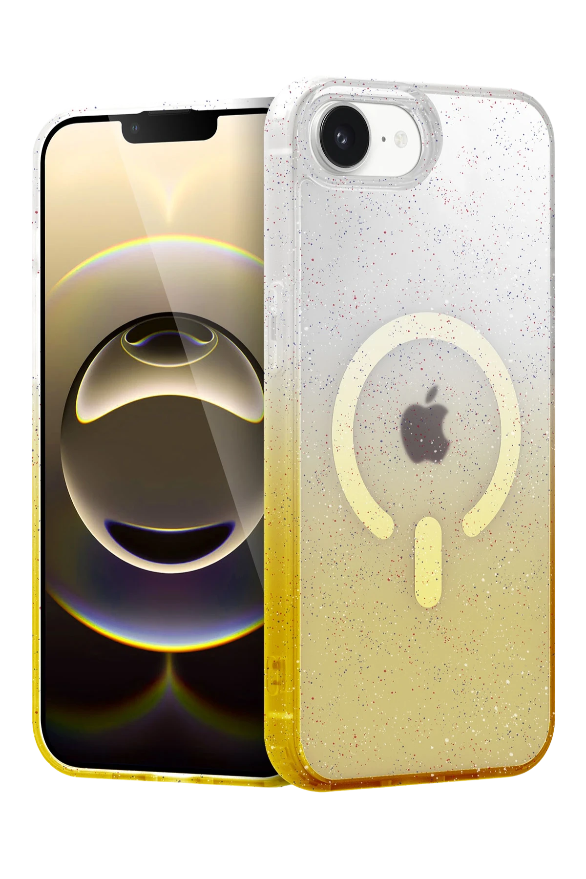Newface Apple iPhone 16E Pummel Shiny Magsafe Kapak - Gold