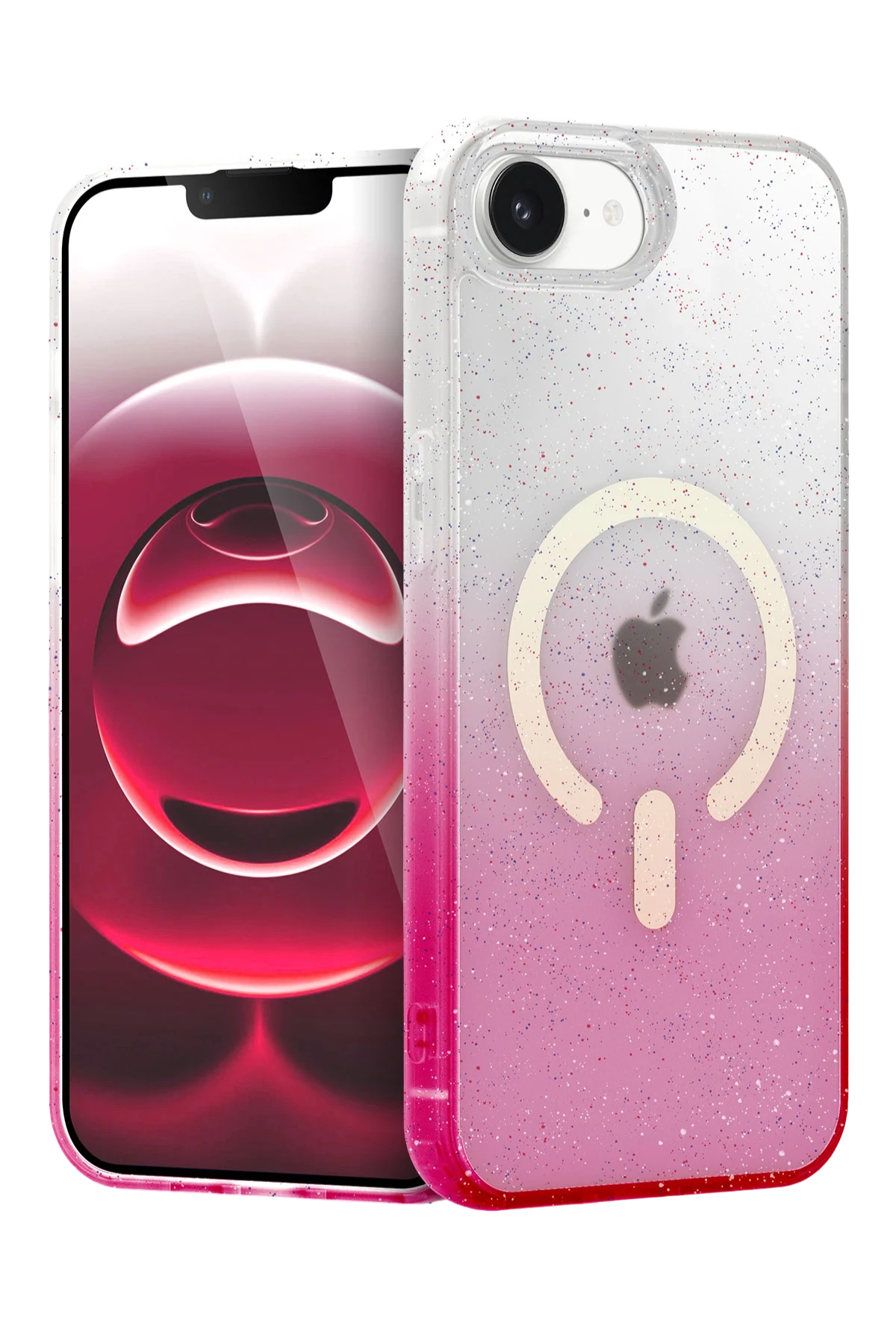 Newface Apple iPhone 16E Pummel Shiny Magsafe Kapak - Pembe