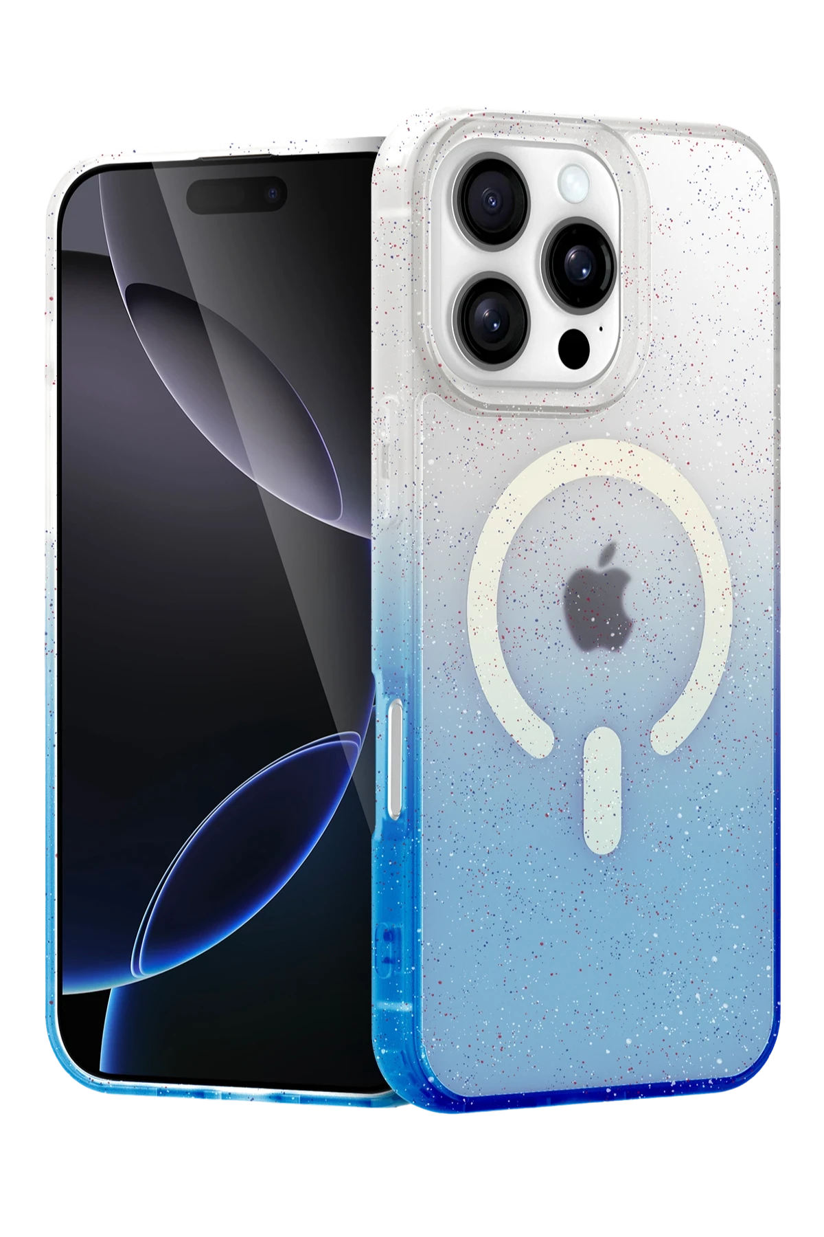 Newface Apple iPhone 16 Pro Max Pummel Shiny Magsafe Kapak - Mavi