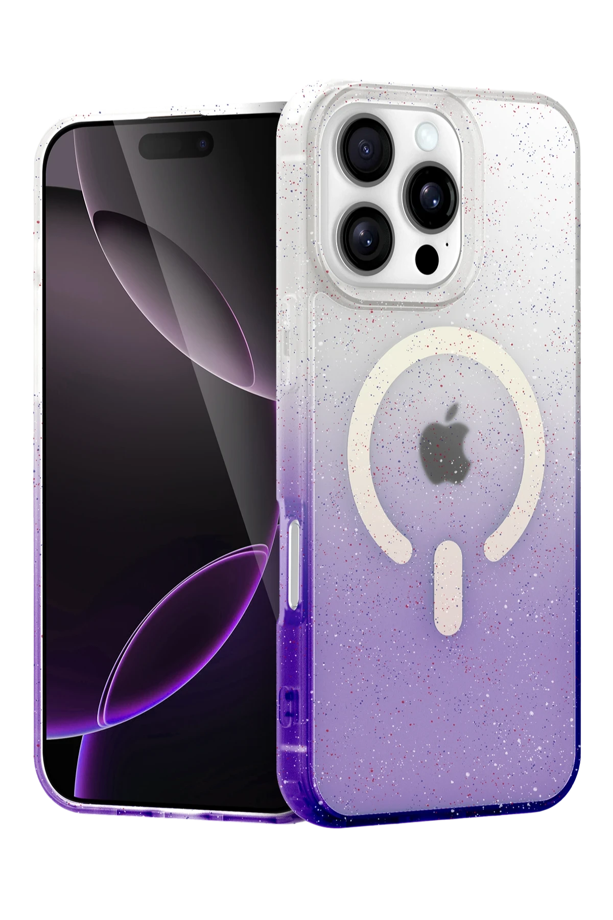 Newface Apple iPhone 16 Pro Max Pummel Shiny Magsafe Kapak - Mor