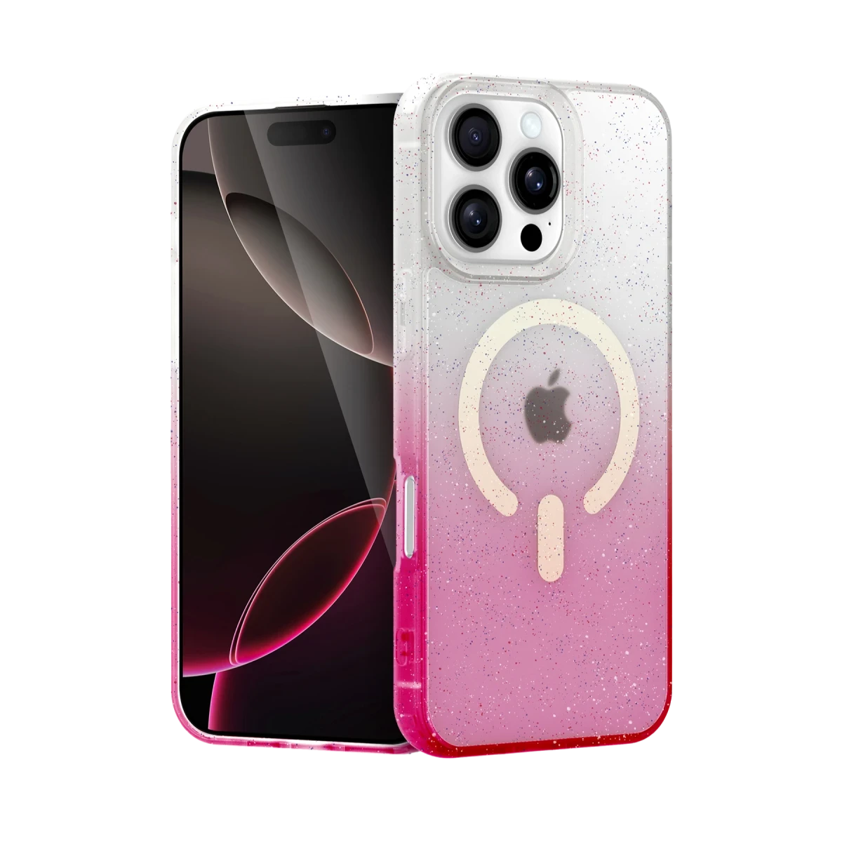 Newface Apple iPhone 16 Pro Max Pummel Shiny Magsafe Kapak - Pembe