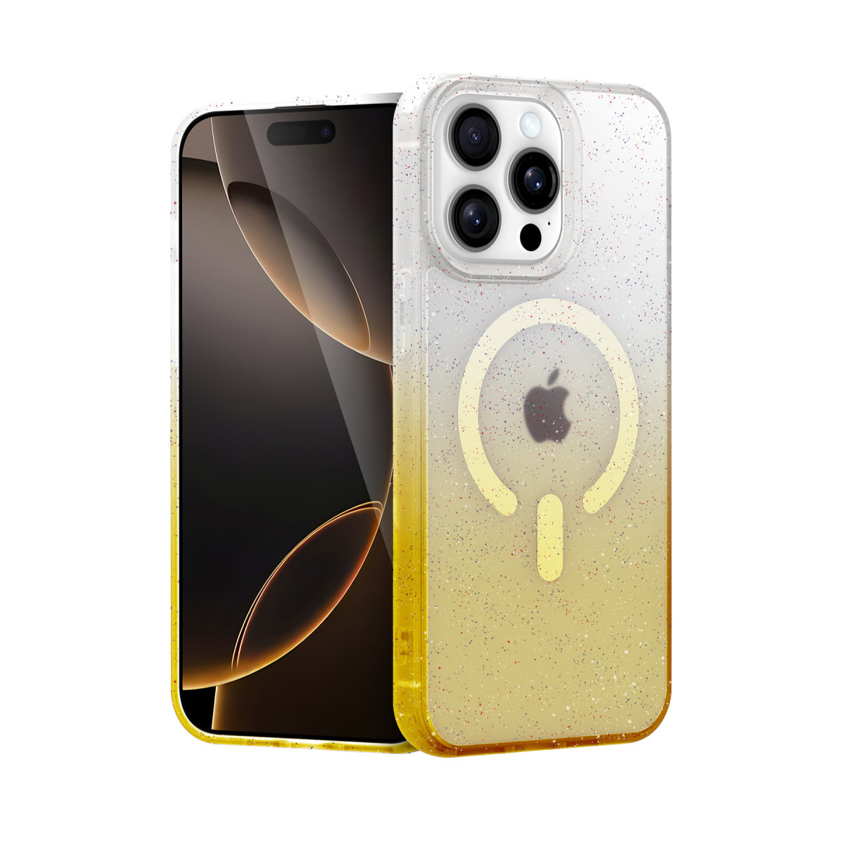 Newface Apple iPhone 15 Pro Max Pummel Shiny Magsafe Kapak - Gold — görsel 11