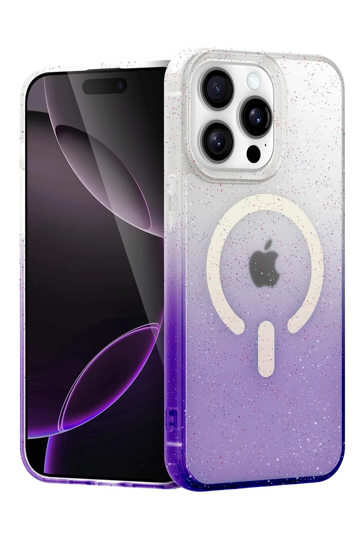 Newface Apple iPhone 15 Pro Max Pummel Shiny Magsafe Kapak - Mor