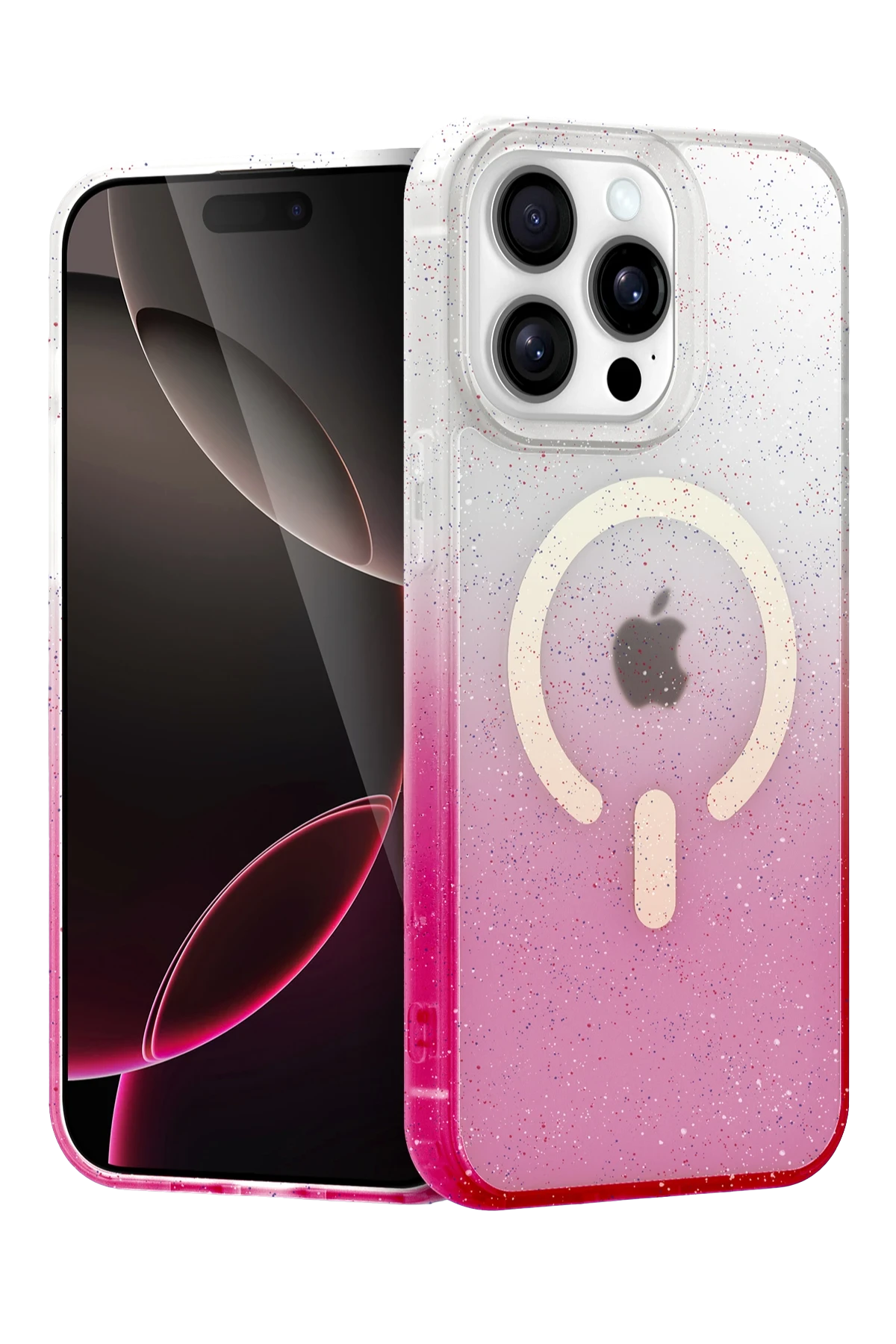 Newface Apple iPhone 15 Pro Max Pummel Shiny Magsafe Kapak - Pembe