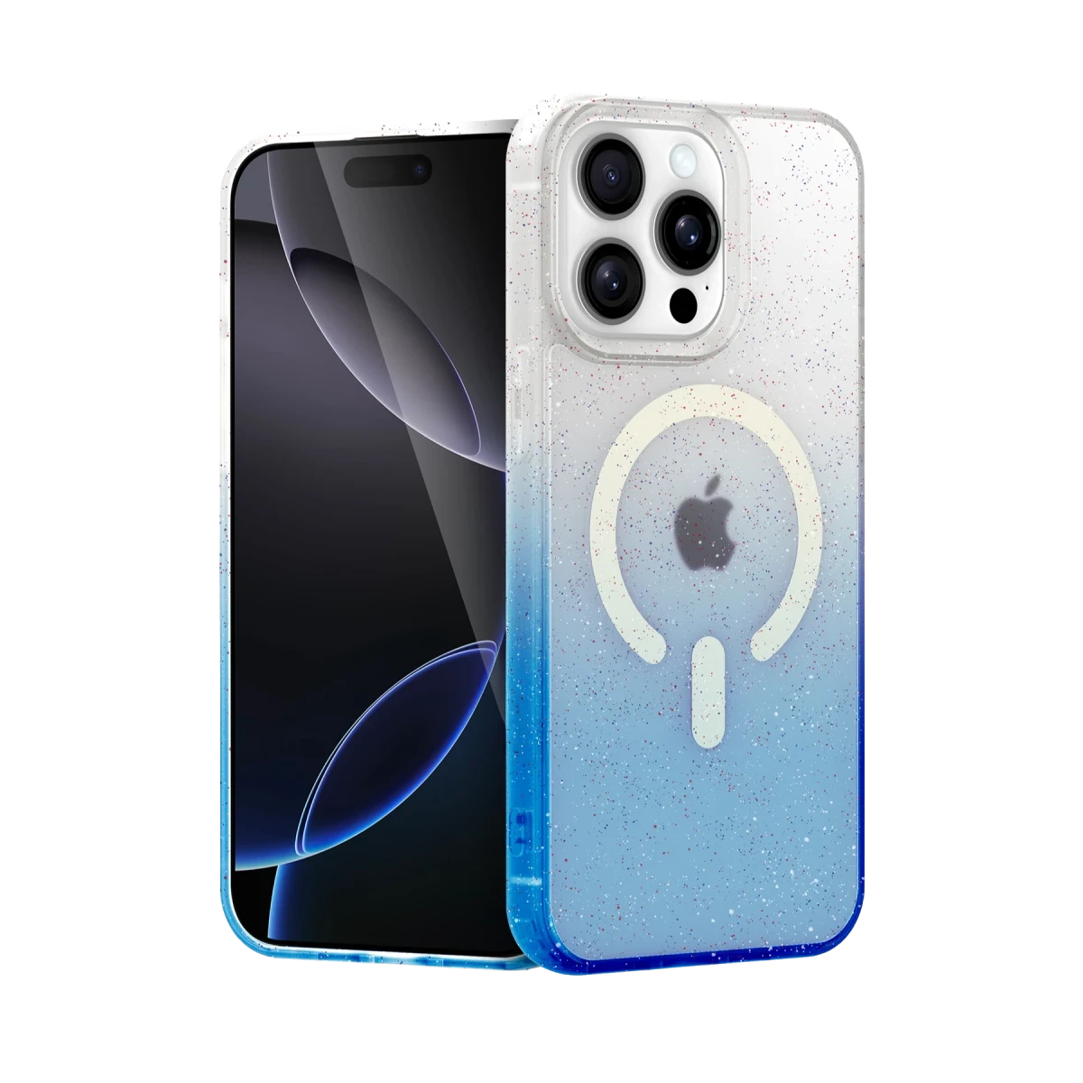 Newface Apple iPhone 14 Pro Max Pummel Shiny Magsafe Kapak - Mavi