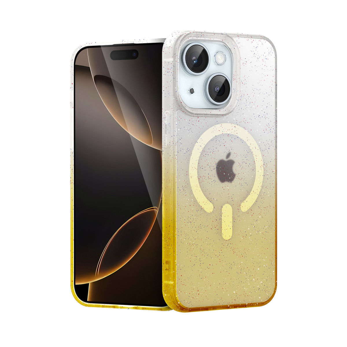 Newface Apple iPhone 15 Plus Pummel Shiny Magsafe Kapak - Gold — görsel 11
