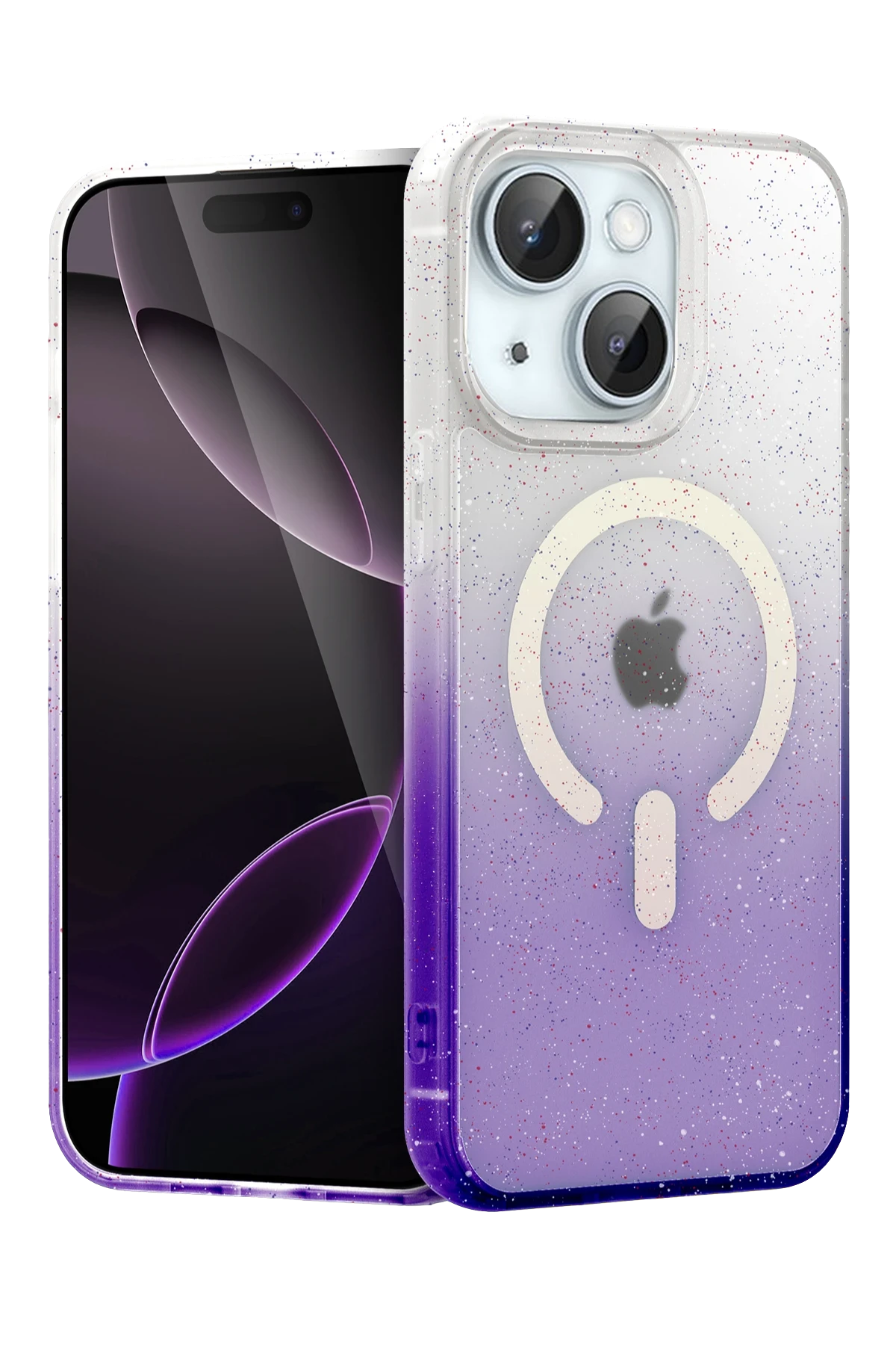 Newface Apple iPhone 15 Plus Pummel Shiny Magsafe Kapak - Mor