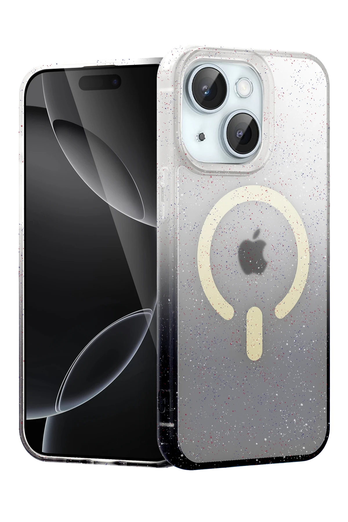 Newface Apple iPhone 15 Plus Pummel Shiny Magsafe Kapak - Siyah