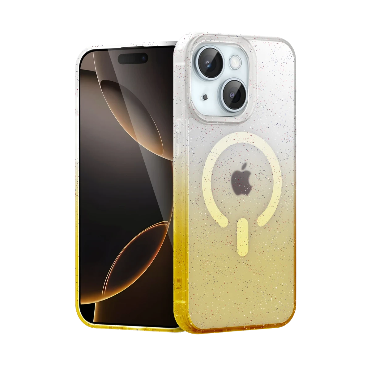 Newface Apple iPhone 15 Pummel Shiny Magsafe Kapak - Gold — görsel 6