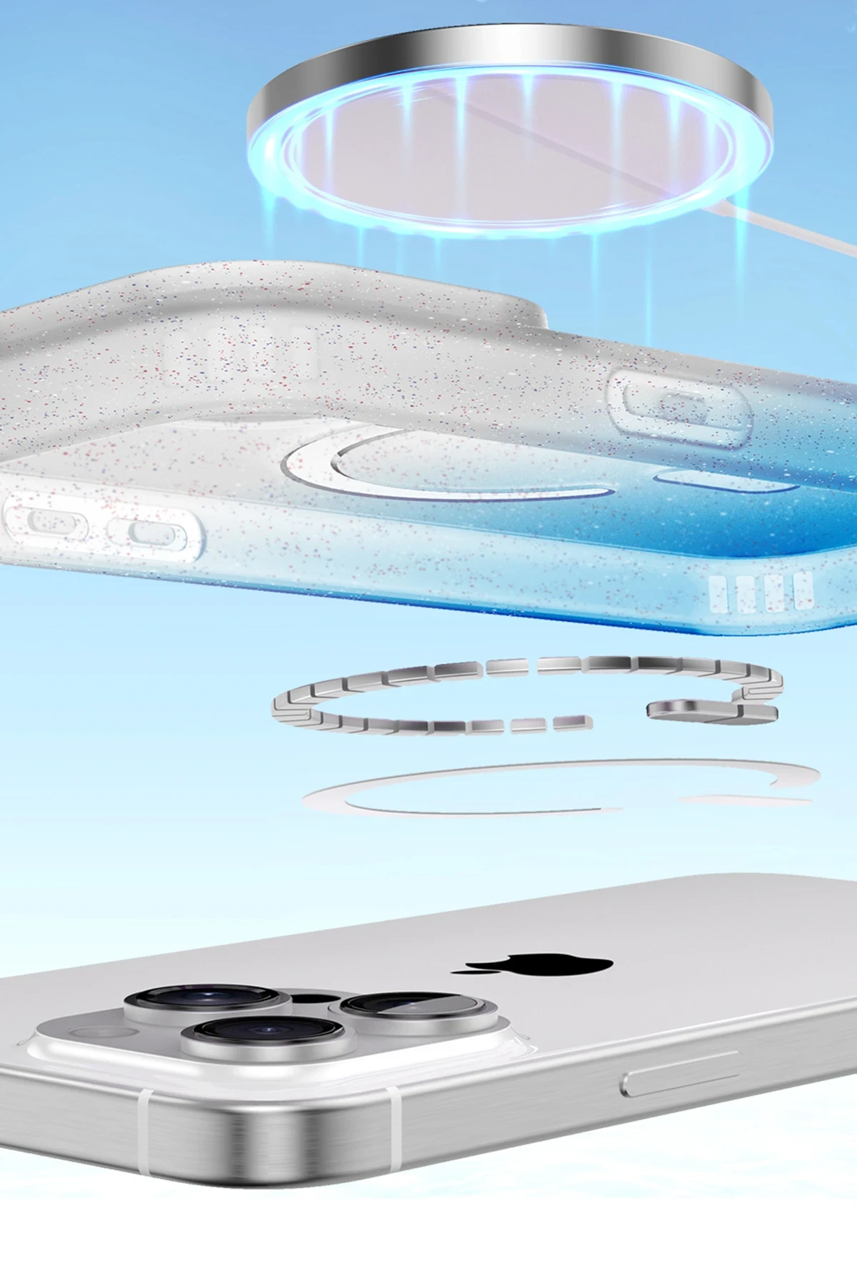Newface Apple iPhone 15 Pummel Shiny Magsafe Kapak - Gold — görsel 3