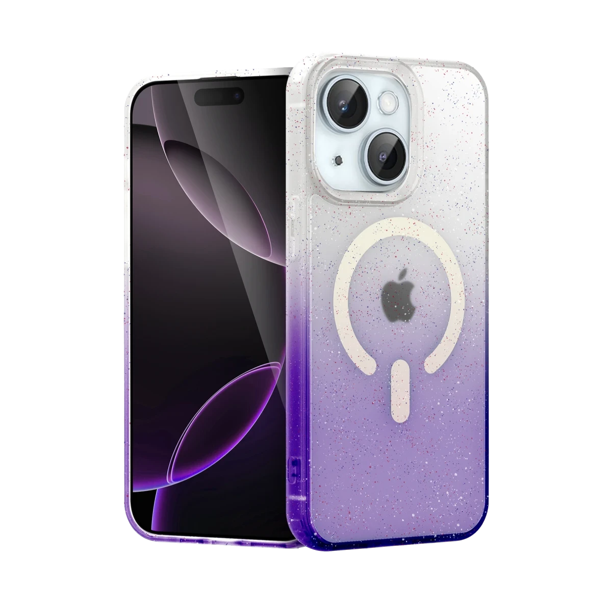 Newface Apple iPhone 15 Pummel Shiny Magsafe Kapak - Mor