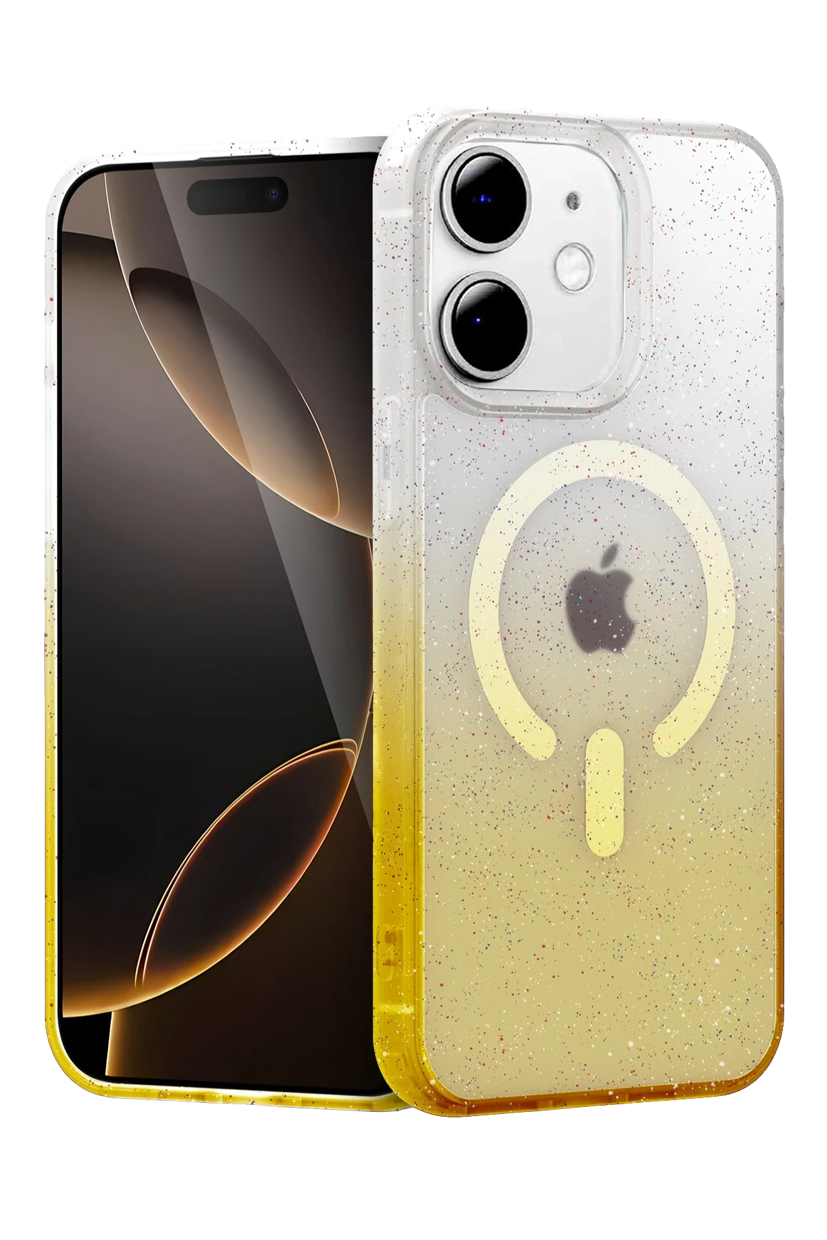 Newface Apple iPhone 12 Pummel Shiny Magsafe Kapak - Gold