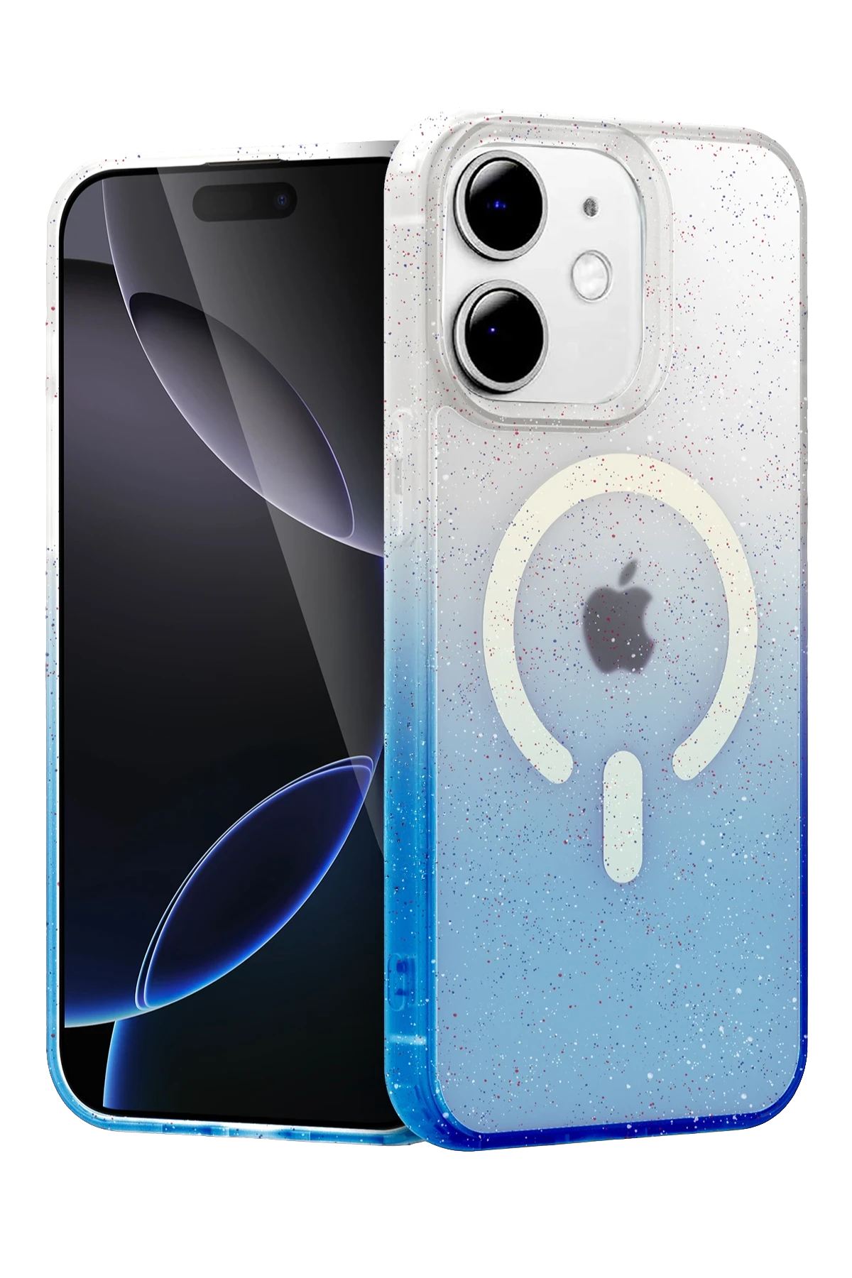 Newface Apple iPhone 12 Pummel Shiny Magsafe Kapak - Mavi