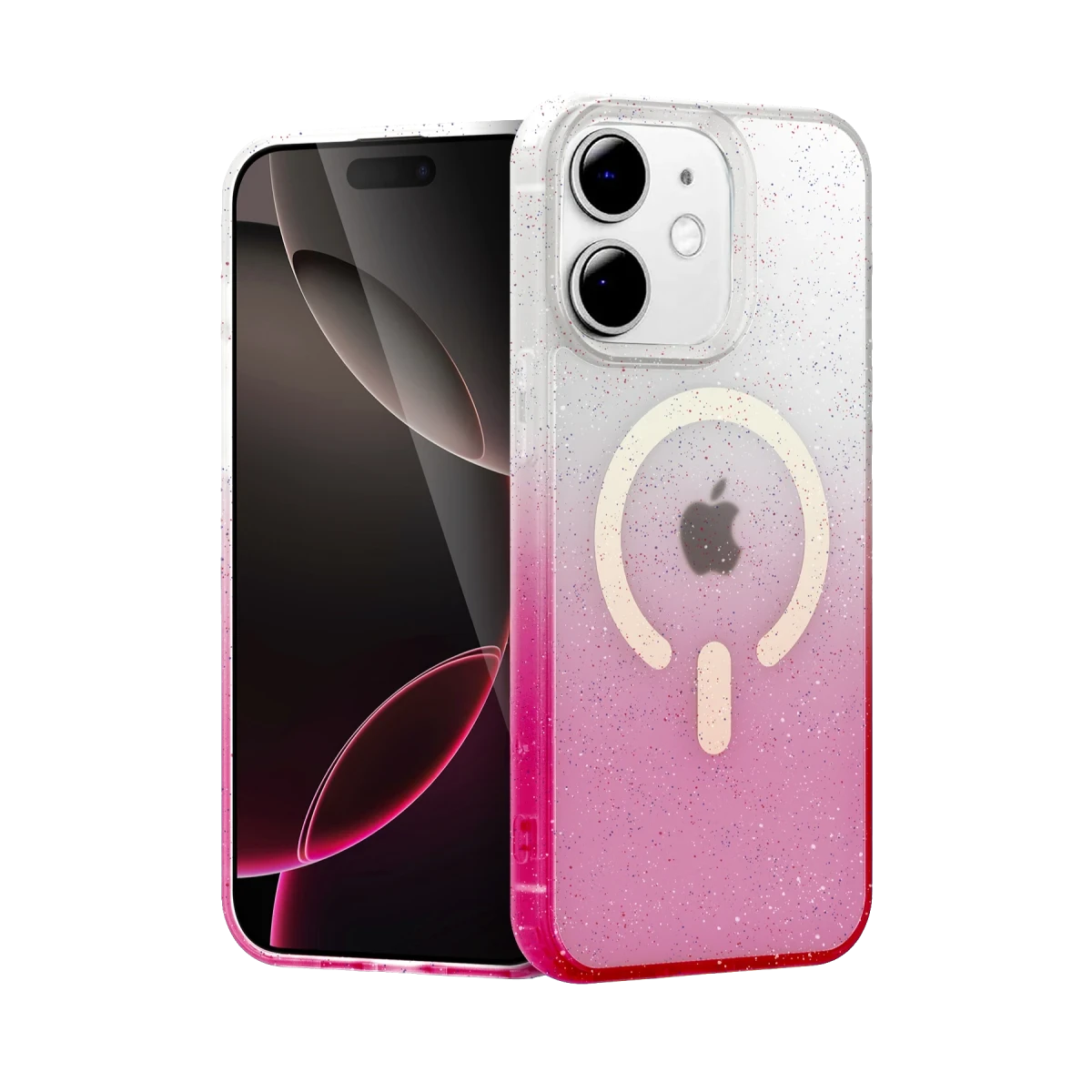 Newface Apple iPhone 12 Pummel Shiny Magsafe Kapak - Pembe