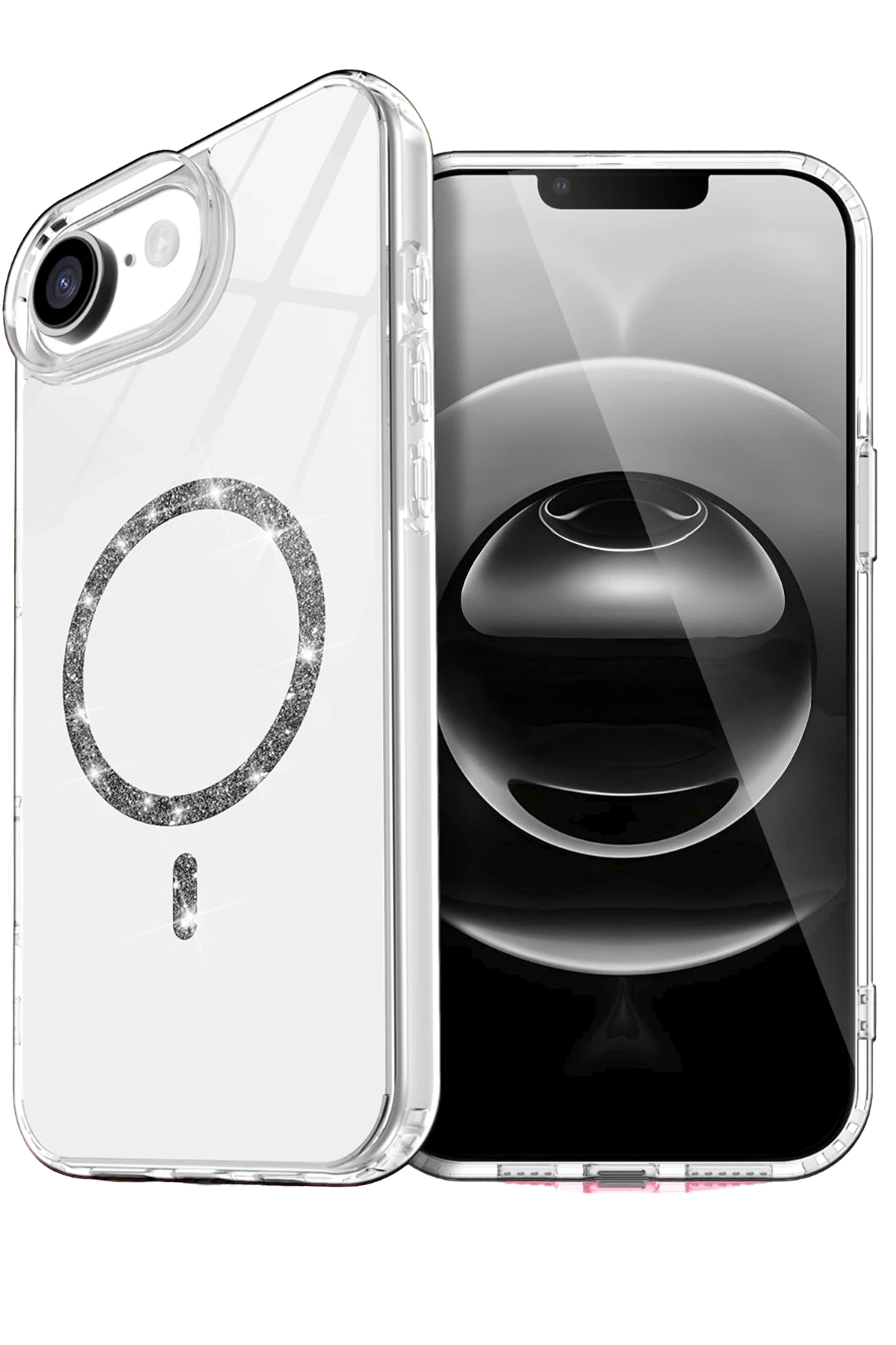 Newface Apple iPhone 16E Live Diamond Magsafe Kapak - Şeffaf