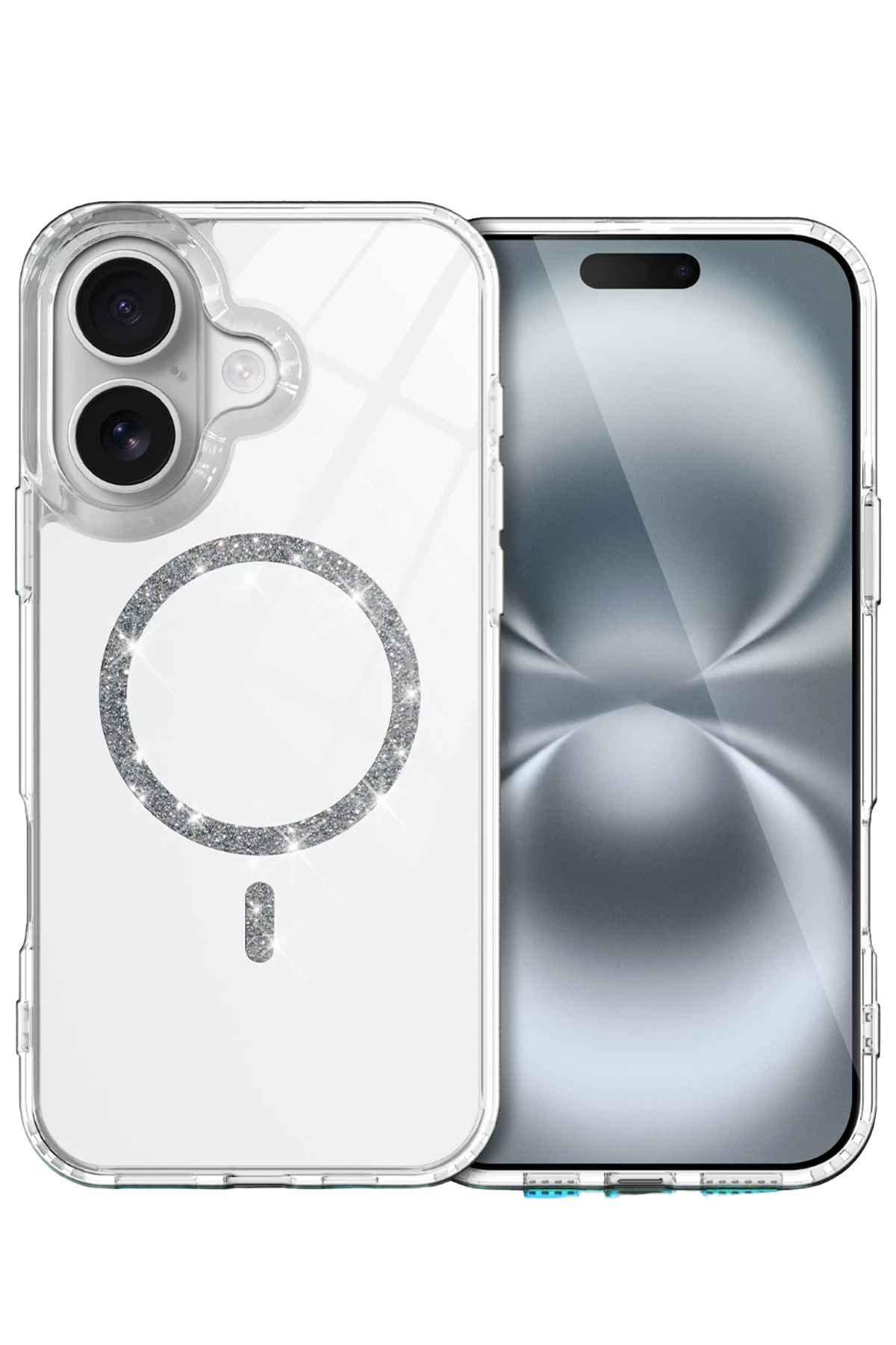 Newface Apple iPhone 16 Plus Live Diamond Magsafe Kapak - Şeffaf