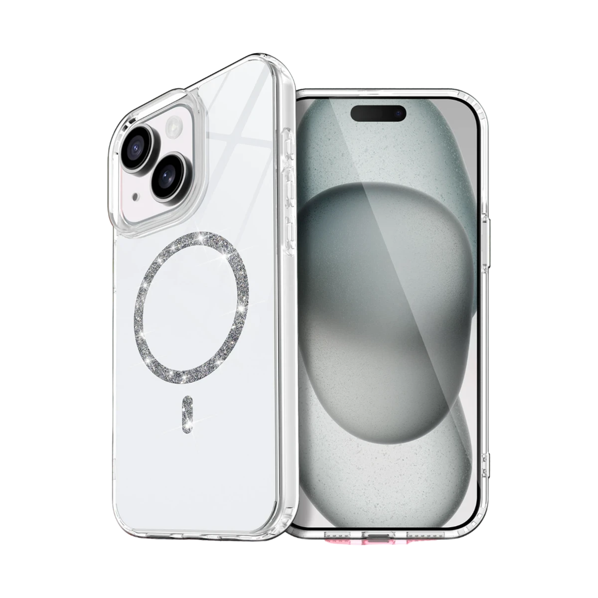 Newface Apple iPhone 15 Plus Live Diamond Magsafe Kapak - Şeffaf