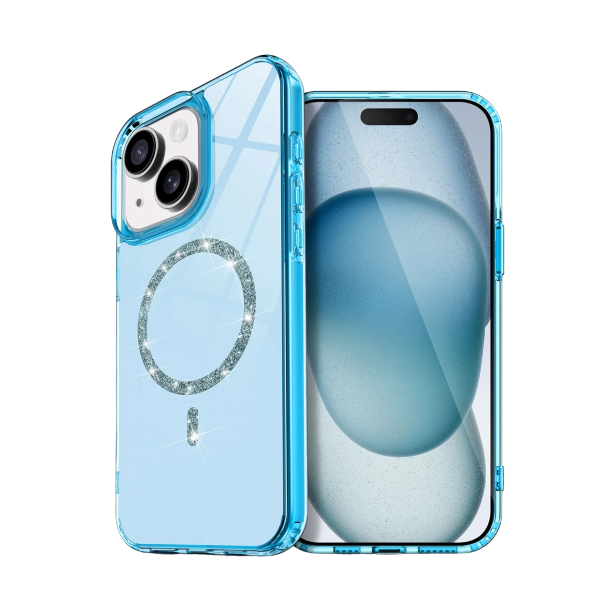Newface Apple iPhone 15 Plus Live Diamond Magsafe Kapak - Mavi — görsel 5