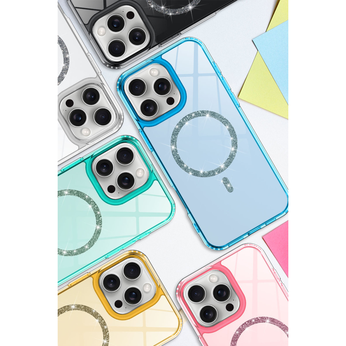 Newface Apple iPhone 15 Plus Live Diamond Magsafe Kapak - Mavi — görsel 10