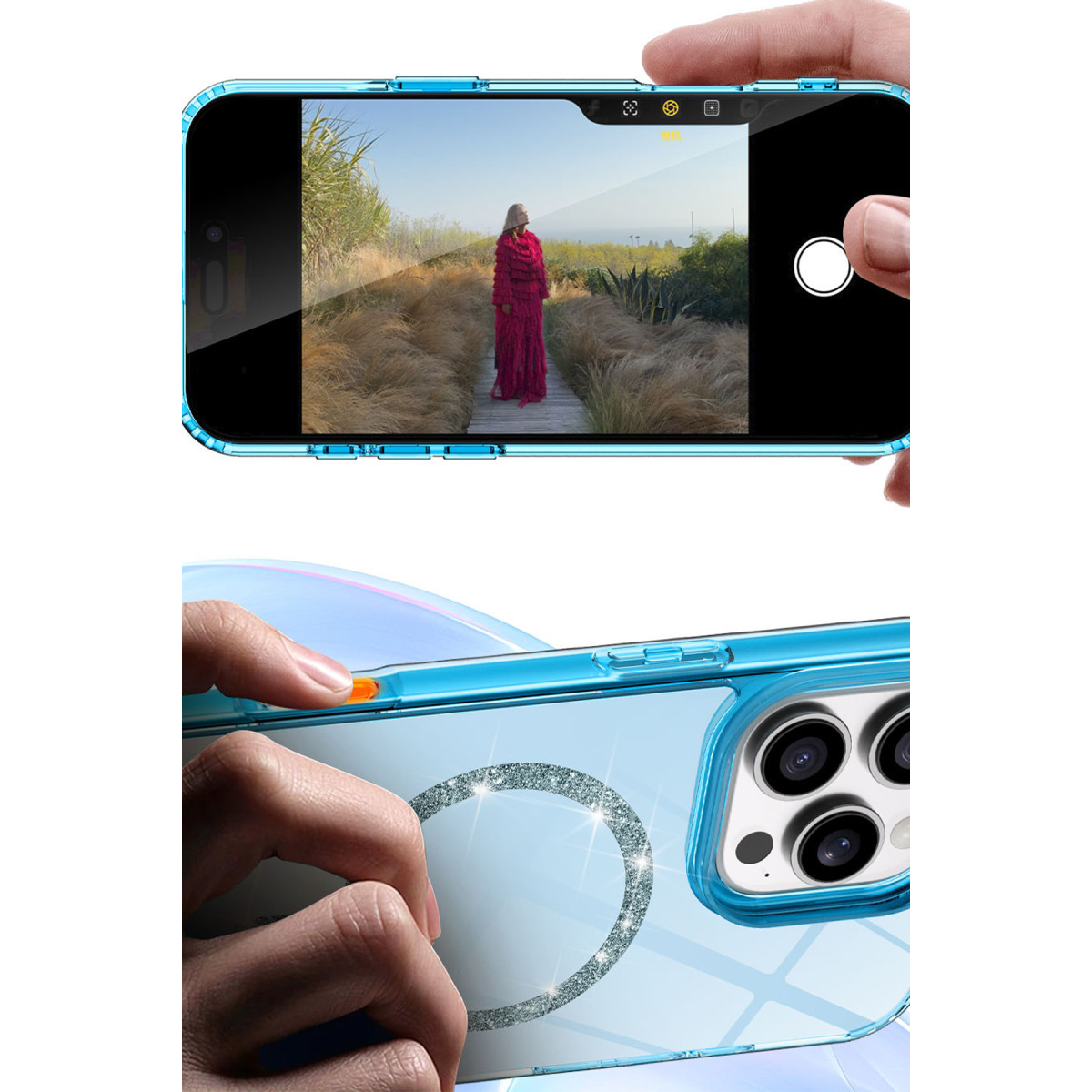 Newface Apple iPhone 15 Plus Live Diamond Magsafe Kapak - Mavi — görsel 11