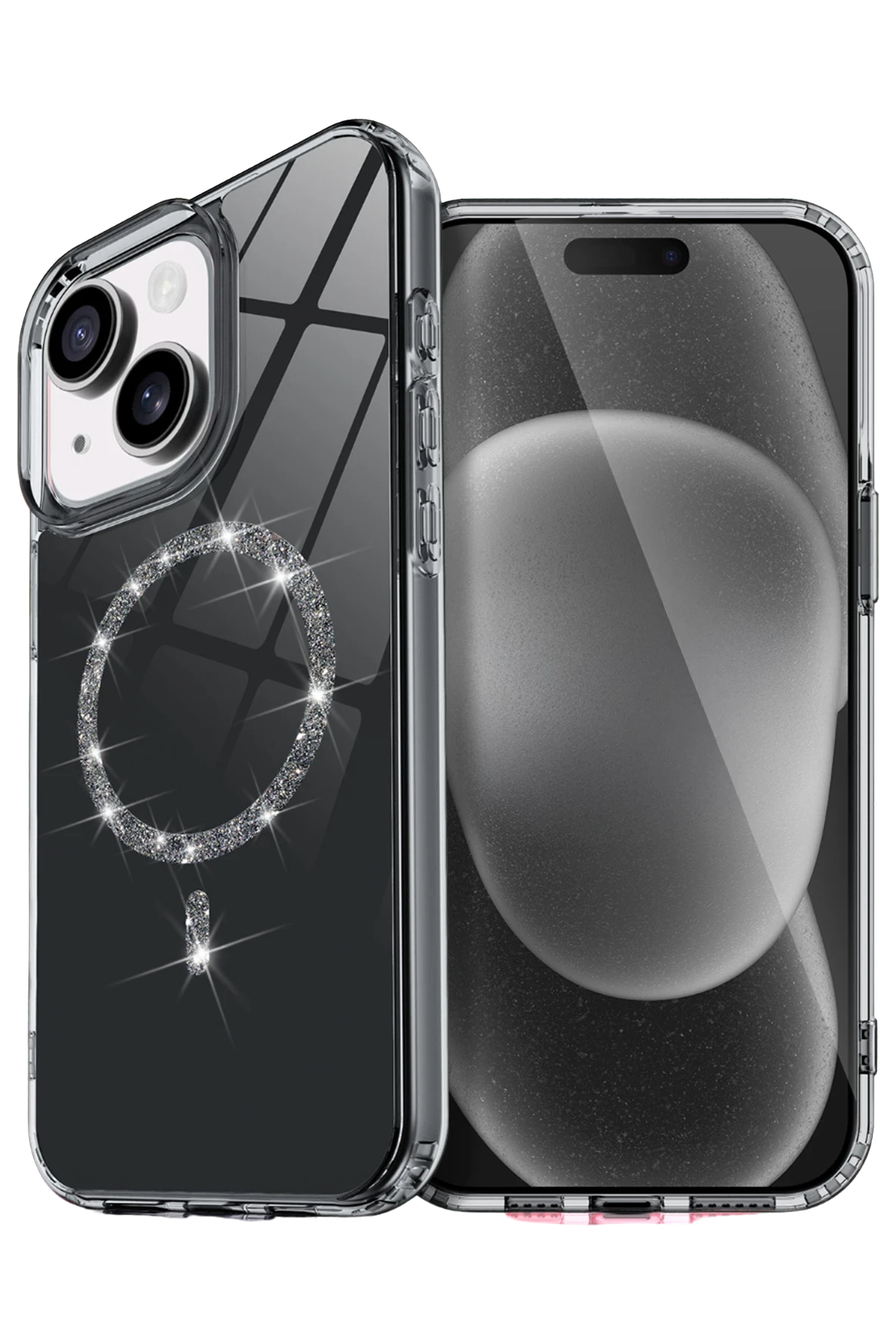 Newface Apple iPhone 14 Live Diamond Magsafe Kapak - Siyah