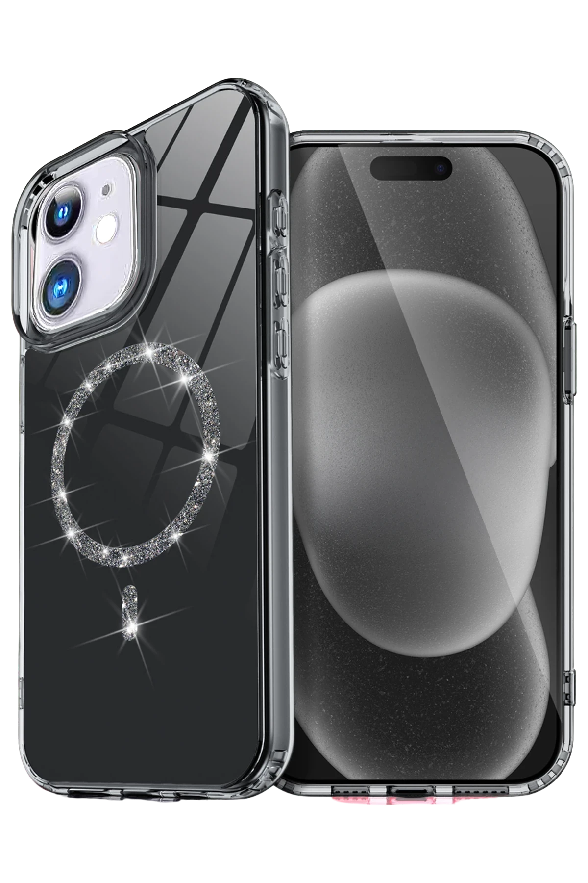 Newface Apple iPhone 11 Live Diamond Magsafe Kapak - Siyah
