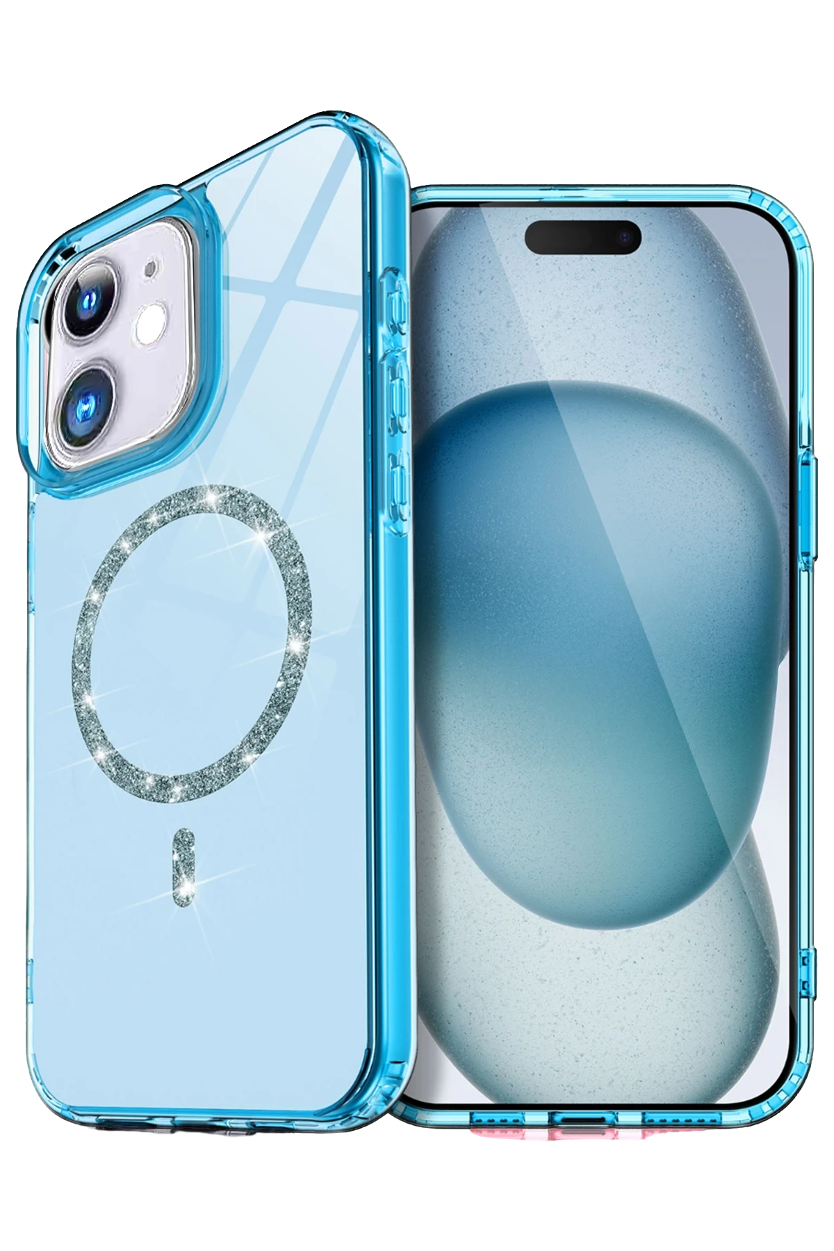 Newface Apple iPhone 11 Live Diamond Magsafe Kapak - Mavi
