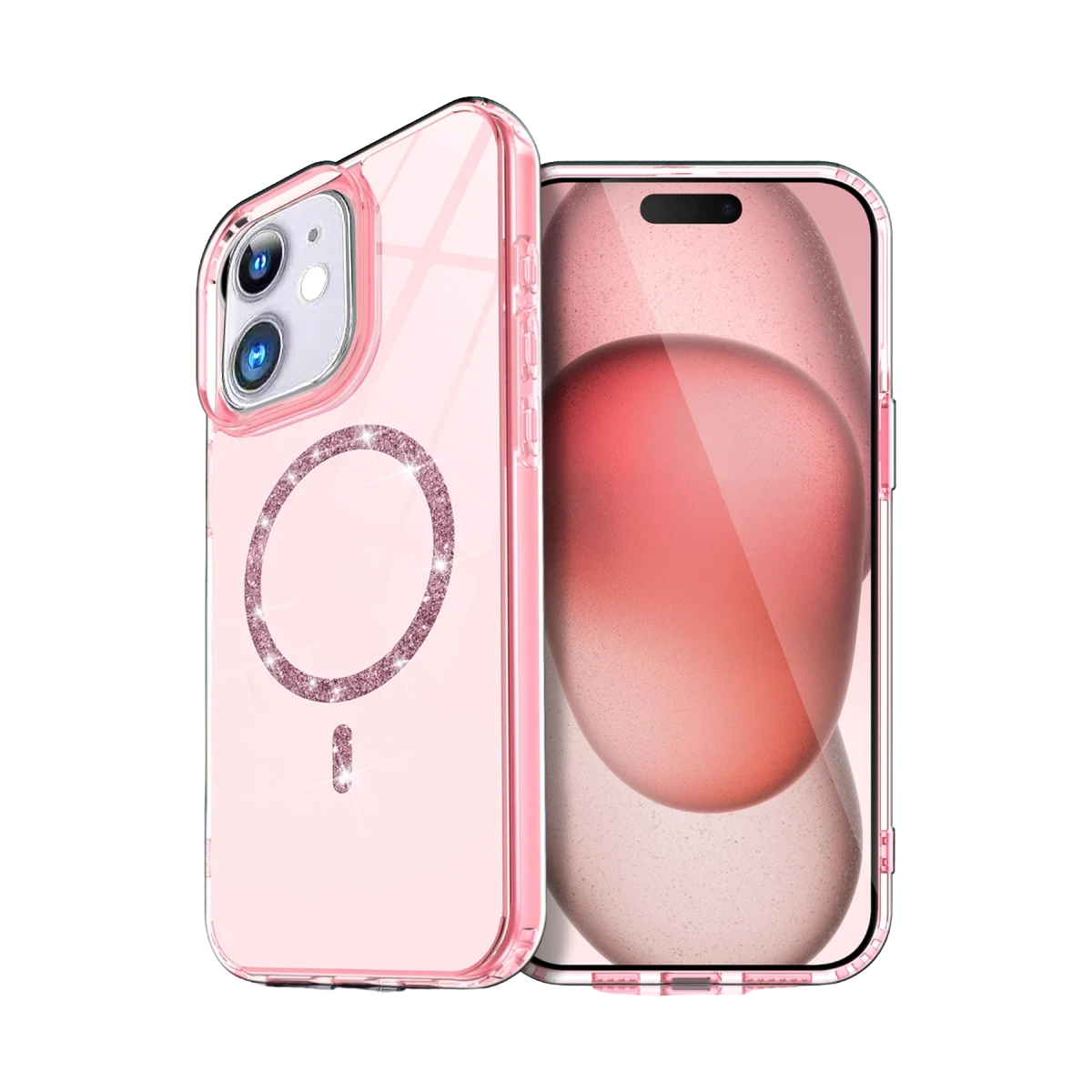 Newface Apple iPhone 11 Live Diamond Magsafe Kapak - Pembe